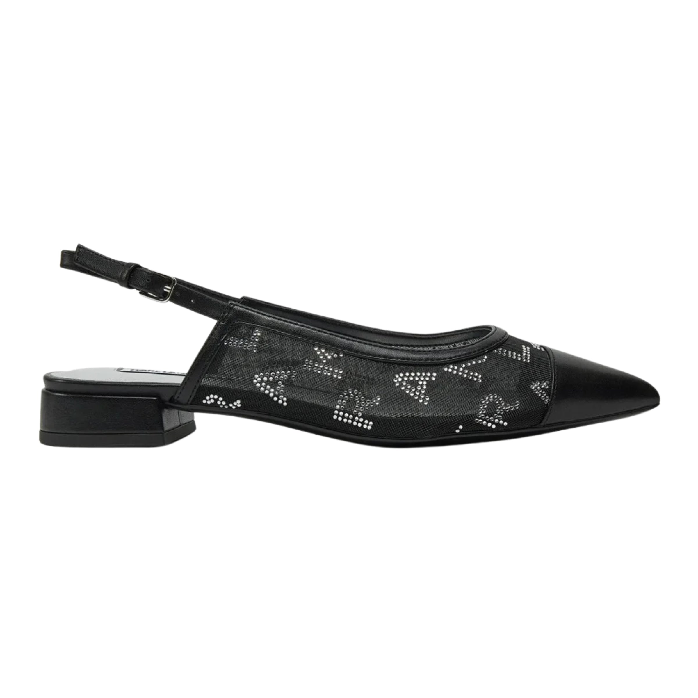 Karl Lagerfeld Sandal Ladies Kerrie Rhinestone Ballerina Black