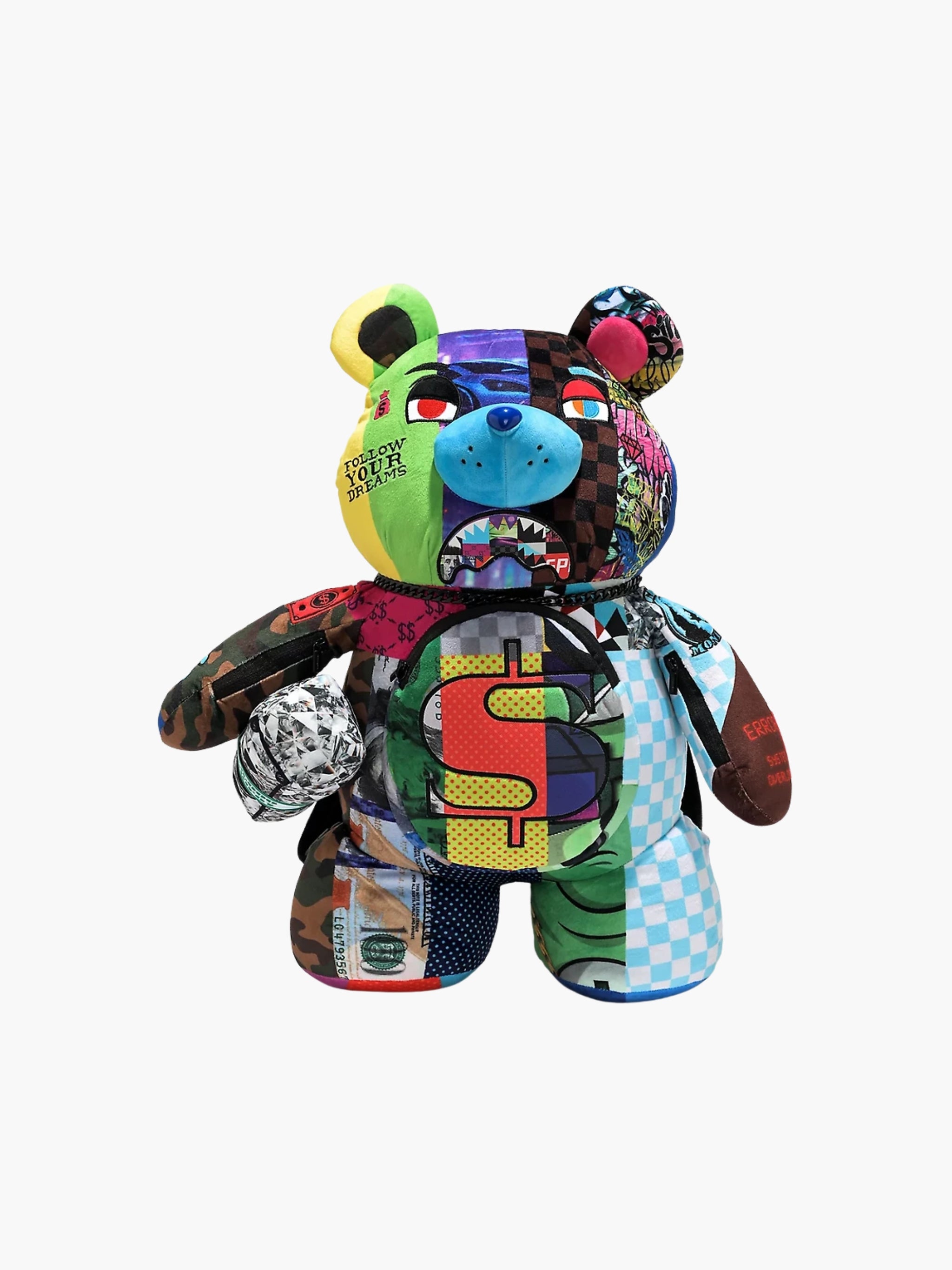 Spray Ground Bag Backpack Money Bear Wonderful Mind Multi