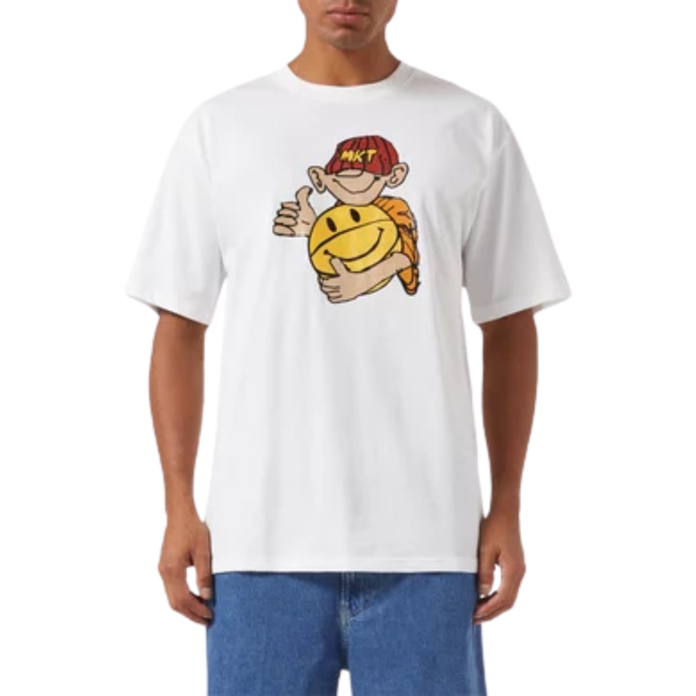 Market T-Shirt Smiley Friendly Game White