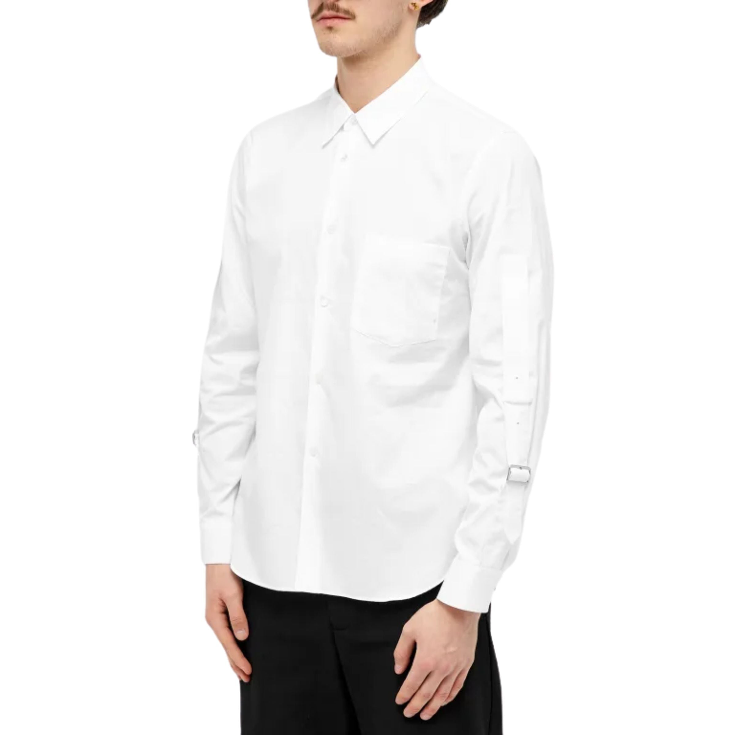 Comme Des Garcons Shirt Buckled Sleeve White