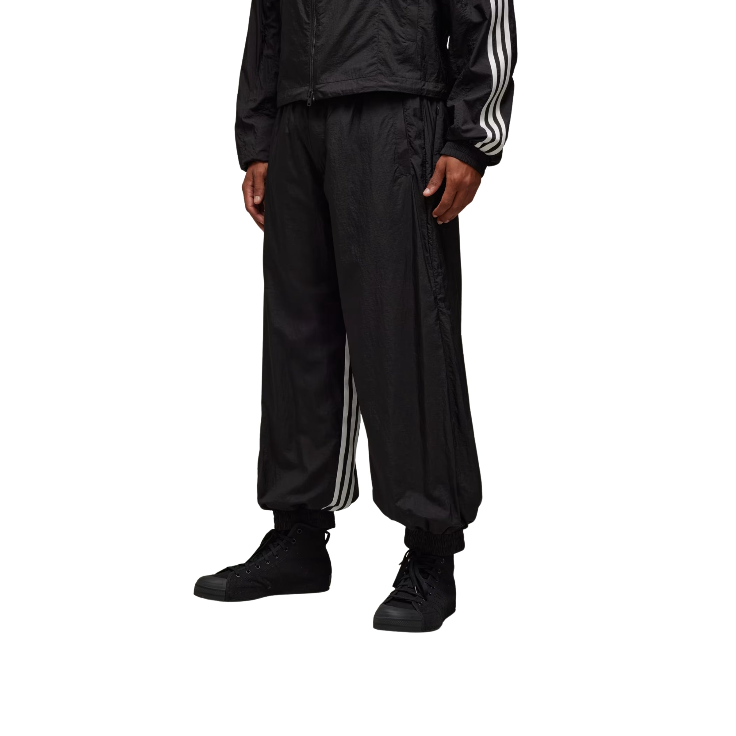 Y-3 Track Pants Side Stripes Cuffed Black