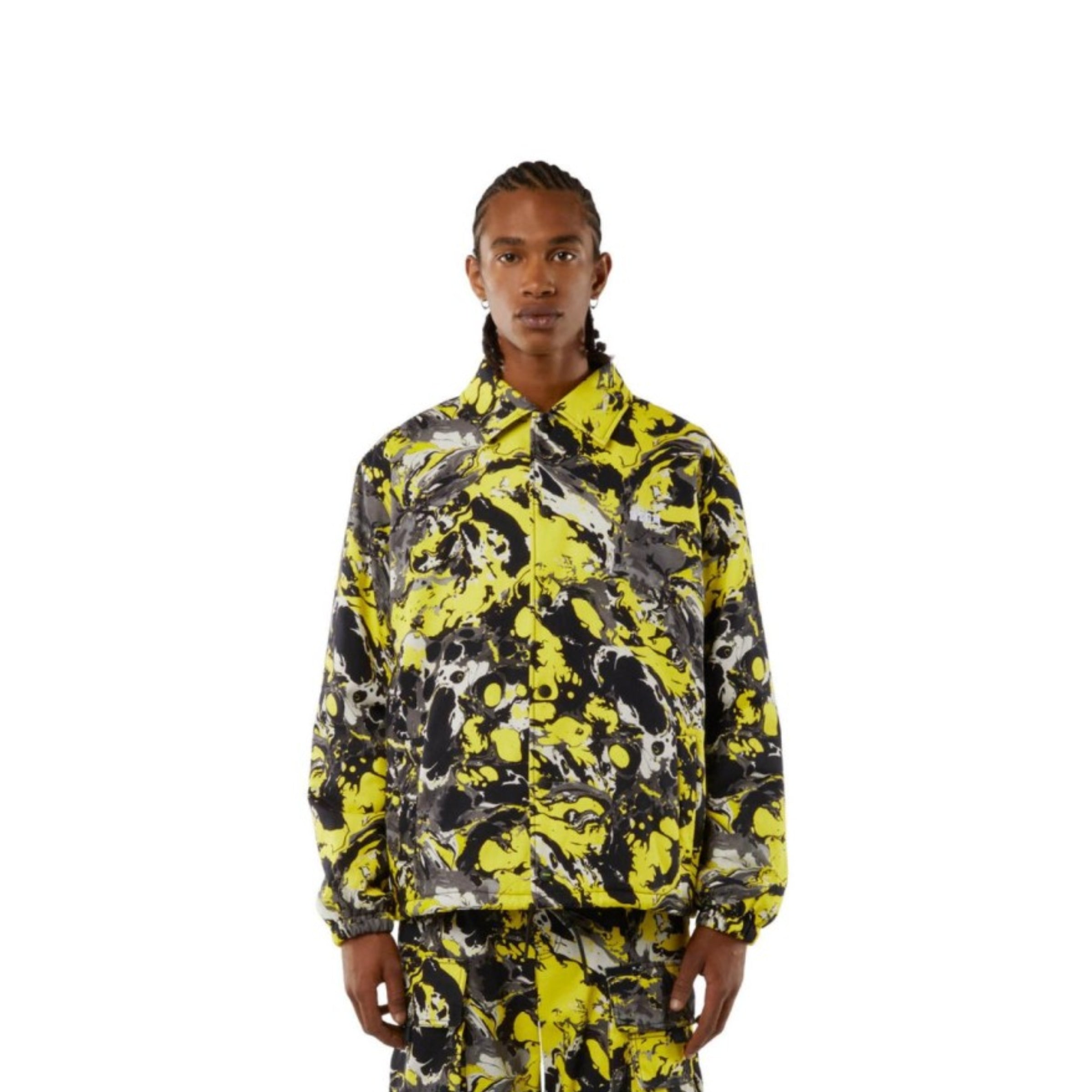Msgm Jacket Art Black-Yellow