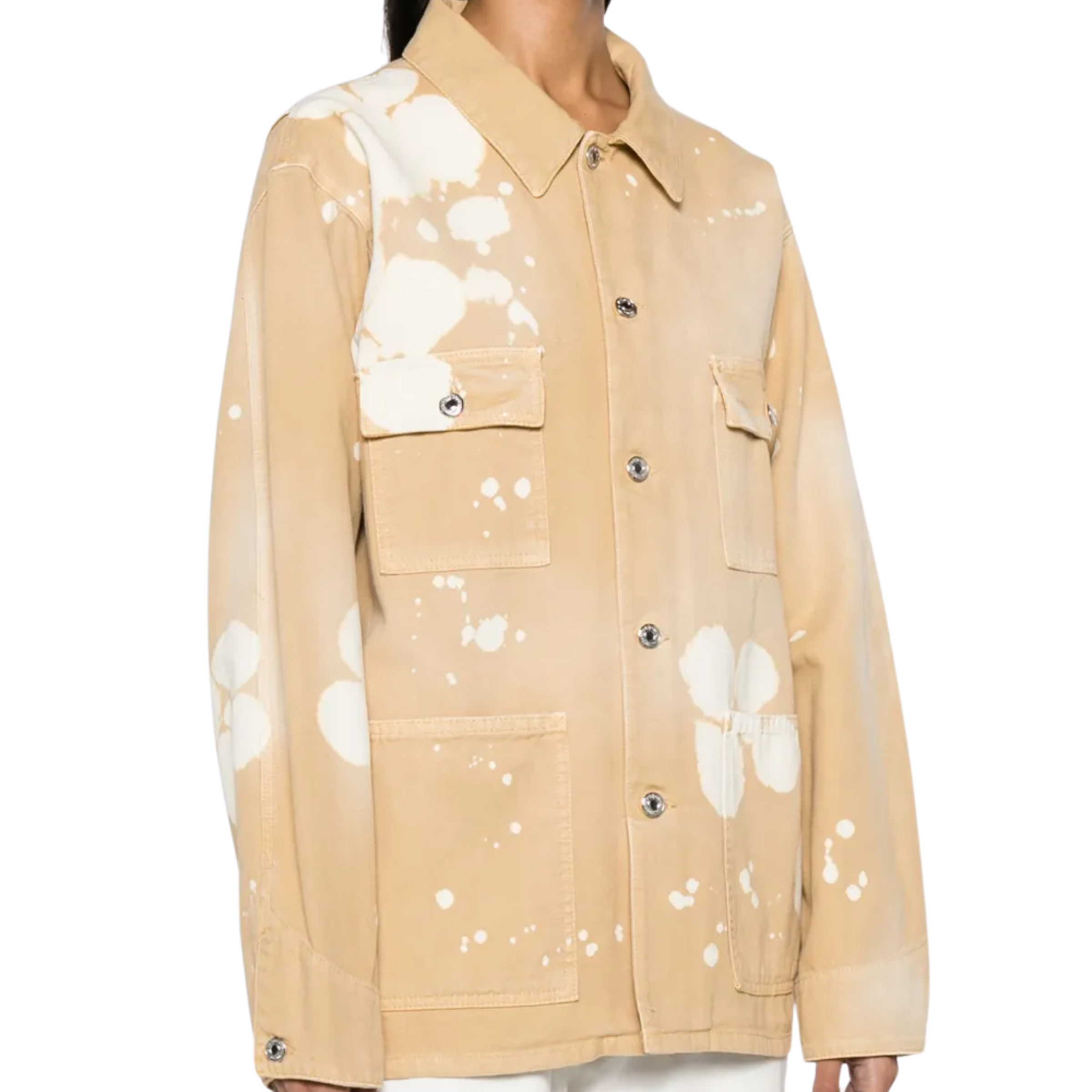Msgm Shirt Ladies Floral Tye Dye Sand