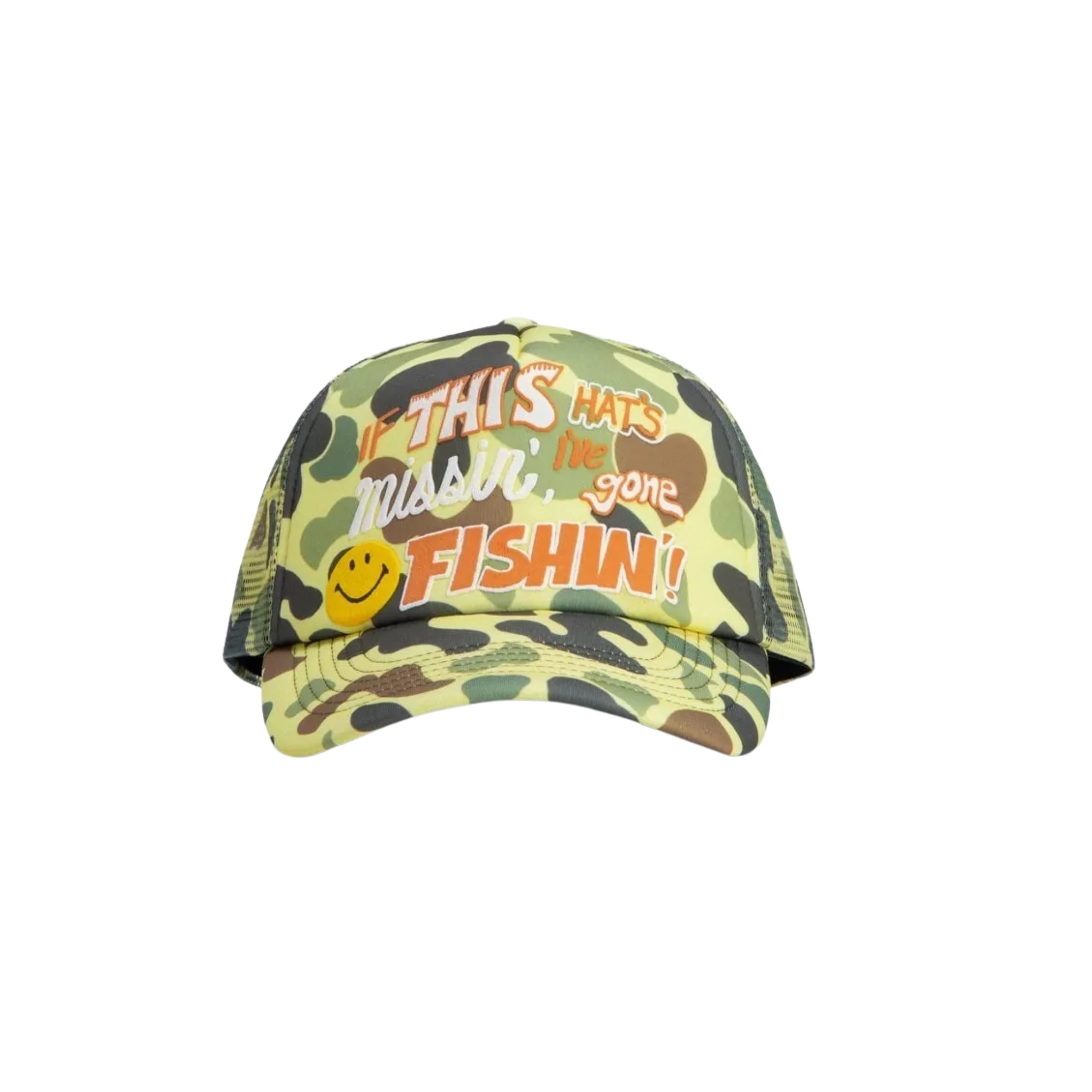 Market Cap Trucker Smiley Camo Woodland