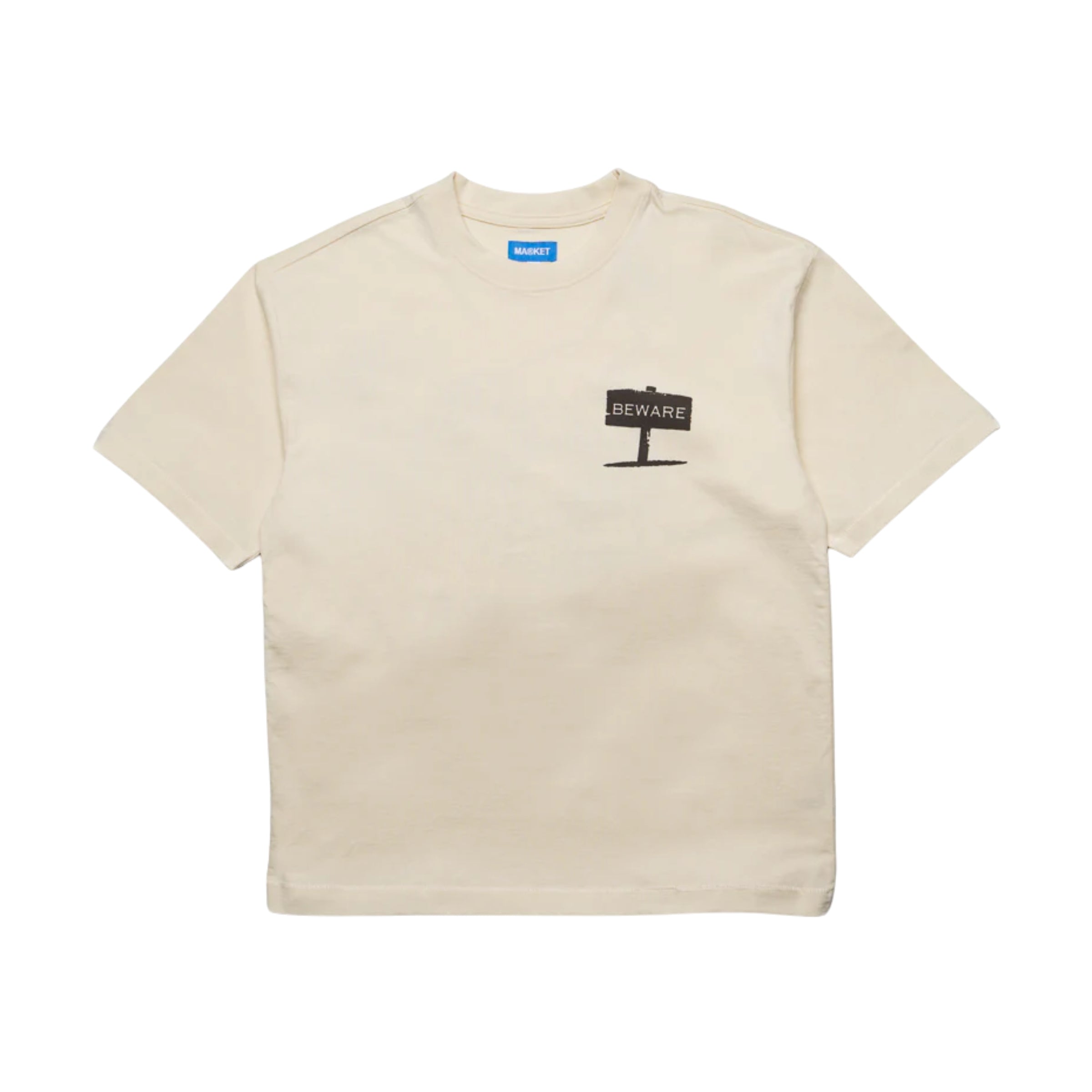 Market T-Shirt Beware Pet Ecru