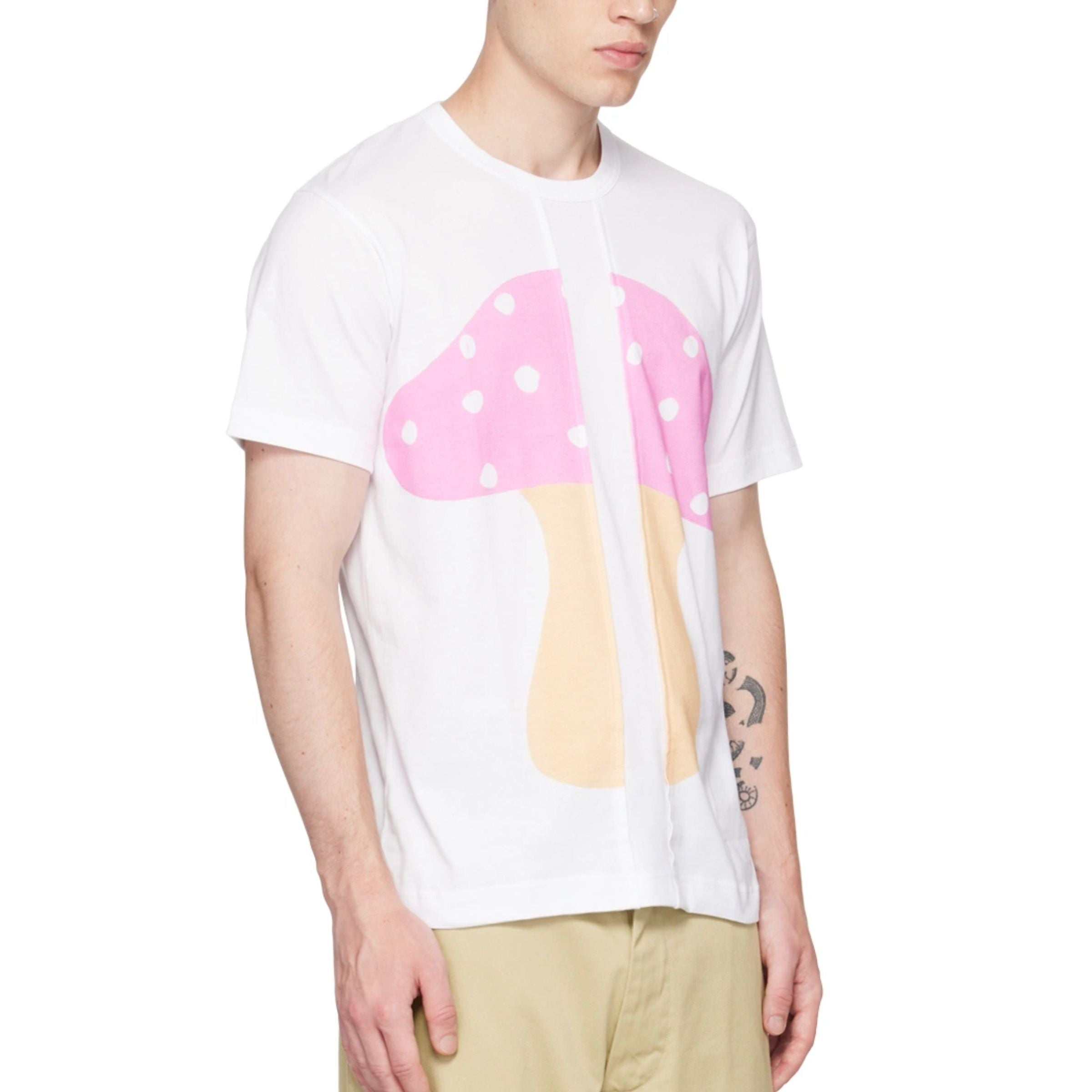 Comme Des Garcons T-Shirt Logo Mushroom White