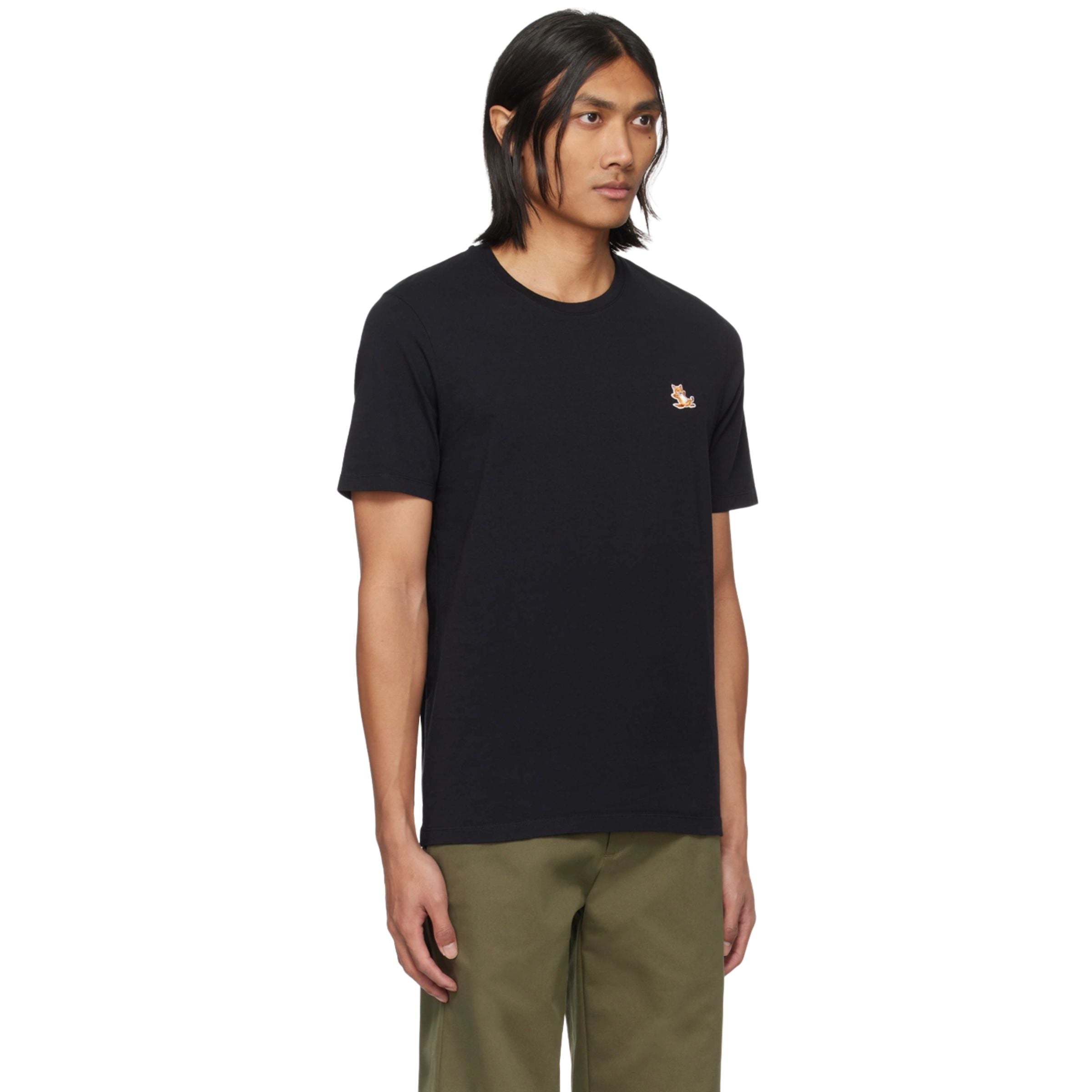 Maison Kitsune T-Shirt Chillax Fox Patch Black