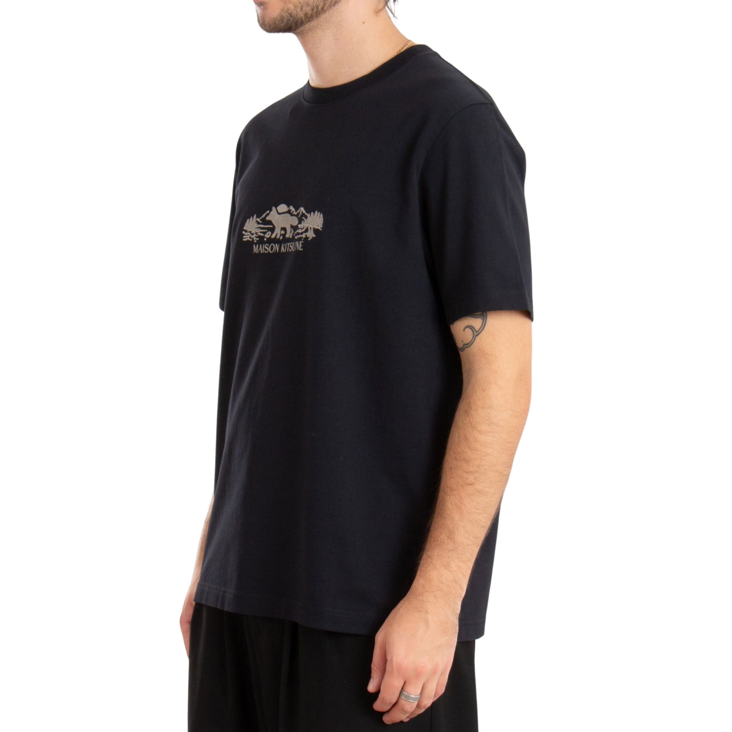 Maison Kitsune T-Shirt Outdoor Profile Box Black
