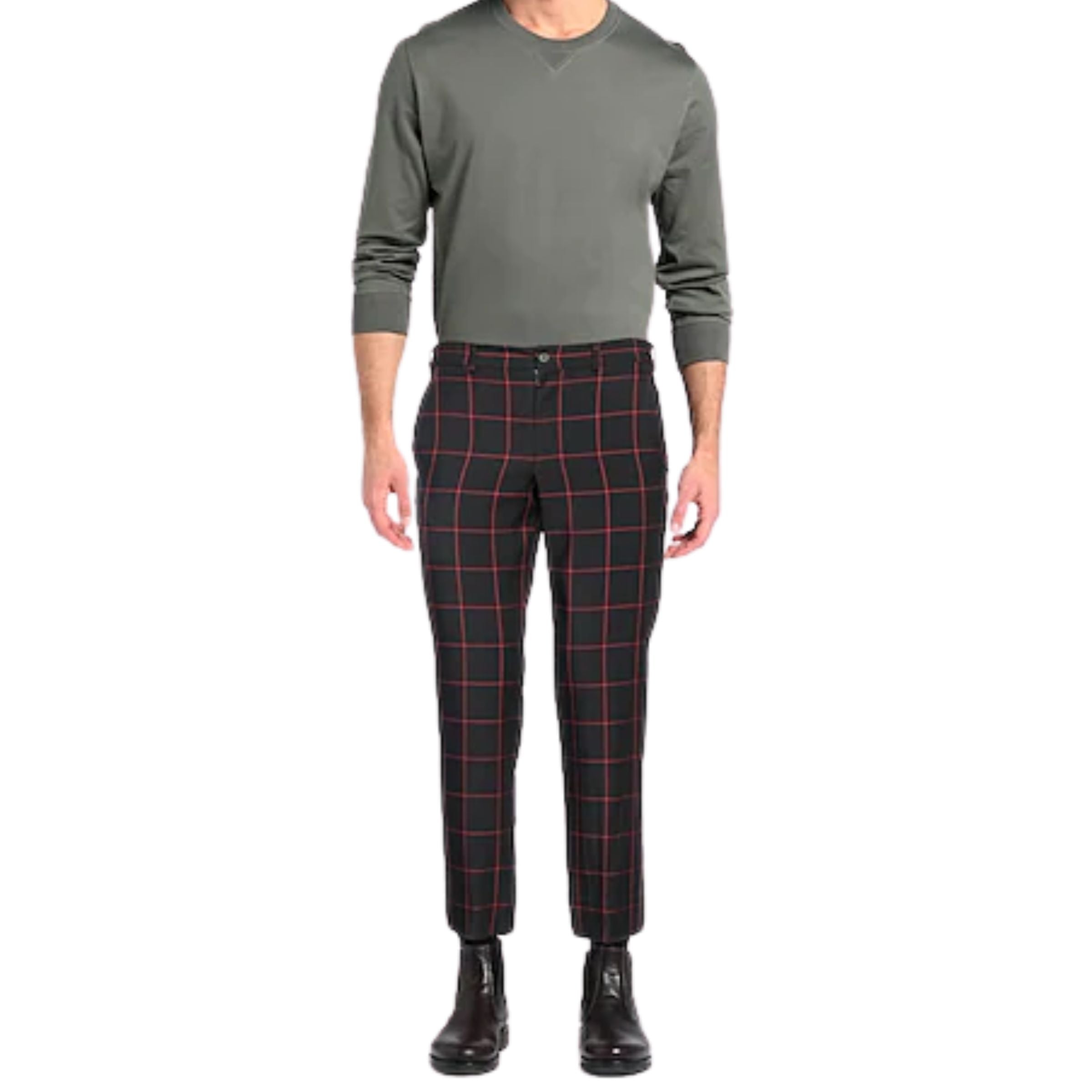 Comme Des Garcons Pants Window Pane Black-Red