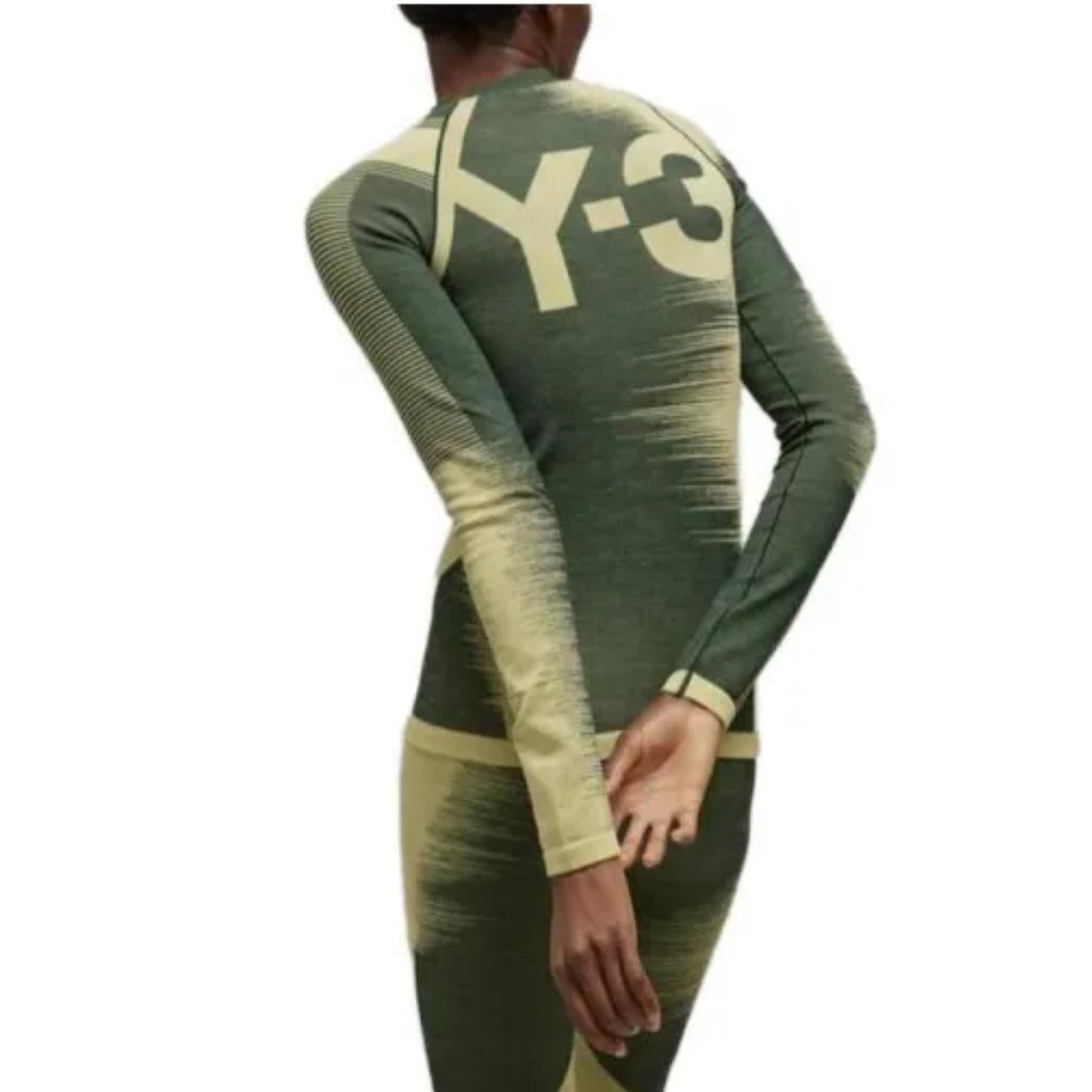 Y-3 T-Shirt Ladies L/S Two-Tone Blay-Greene