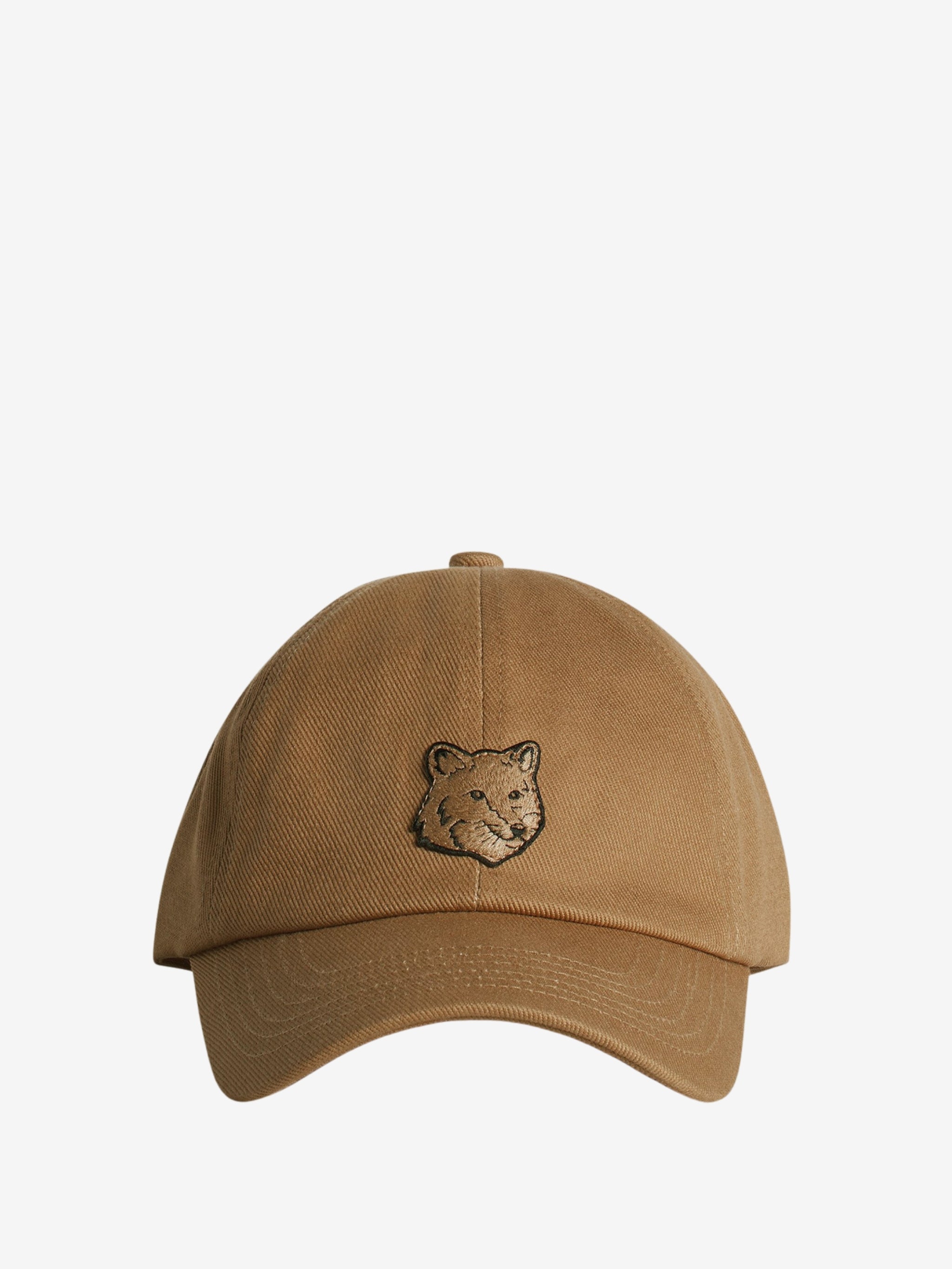 Maison Kitsune Cap Fox Head Canvas Brown