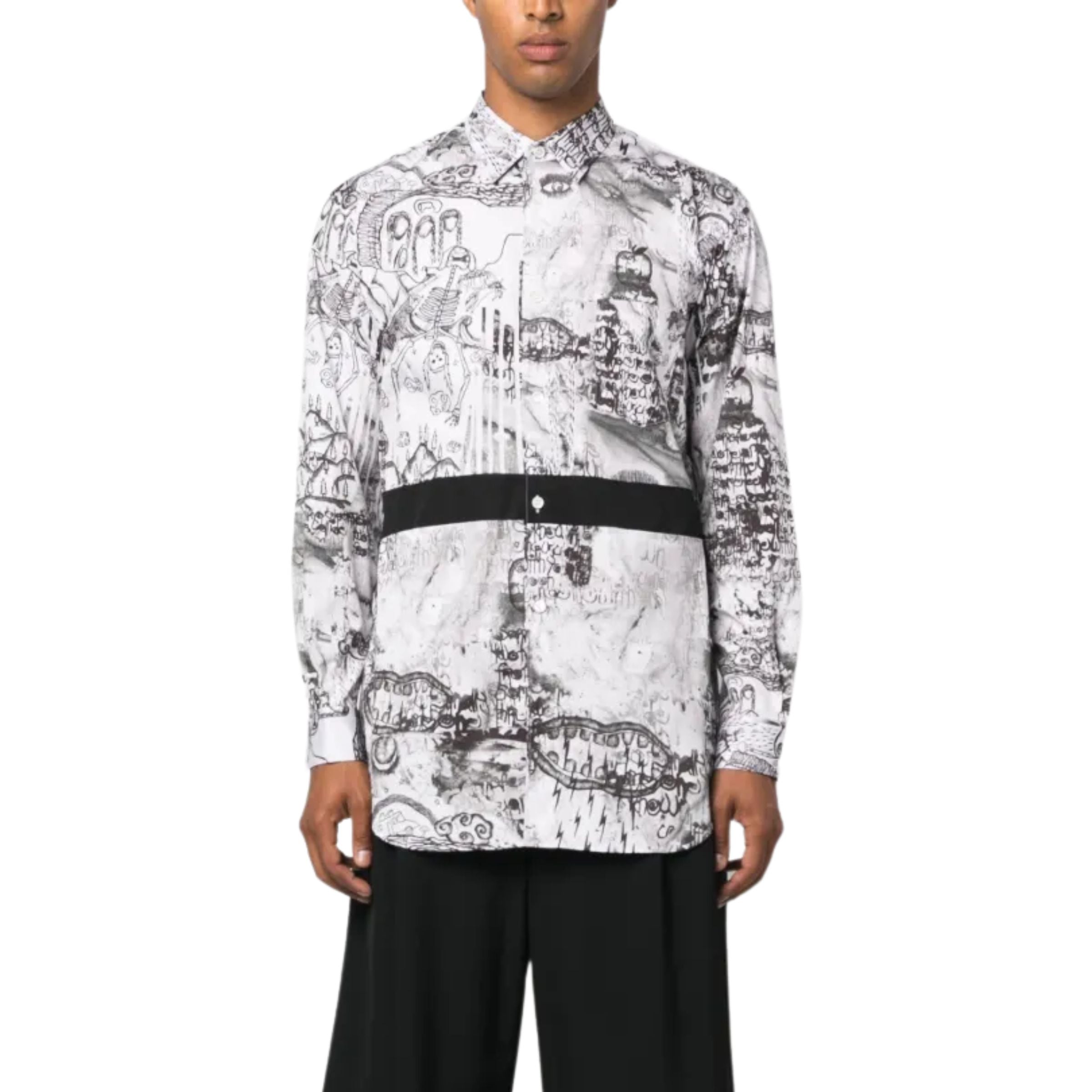 Comme Des Garcons Shirt Floral Black