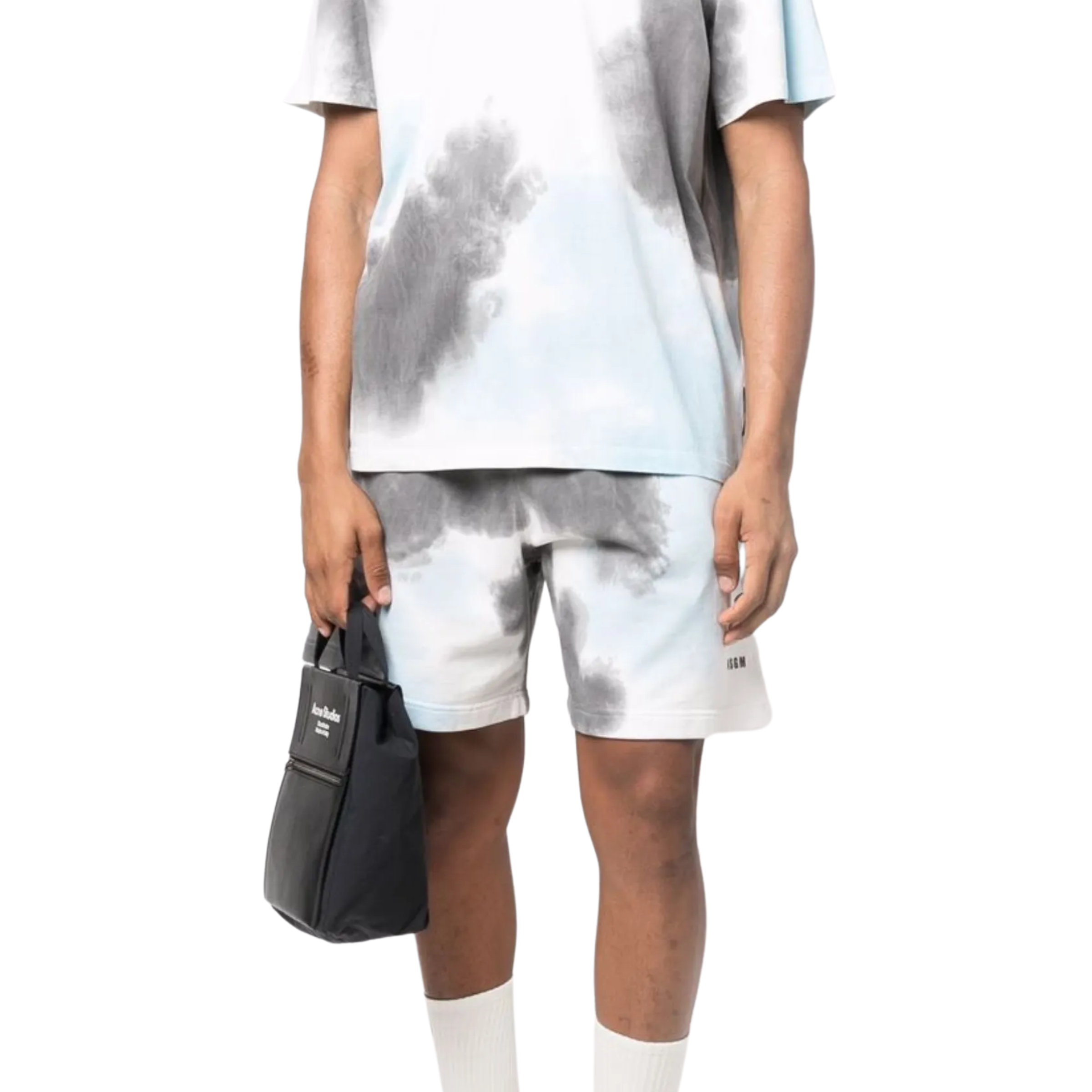 Msgm Shorts Dyed White-Charcoal