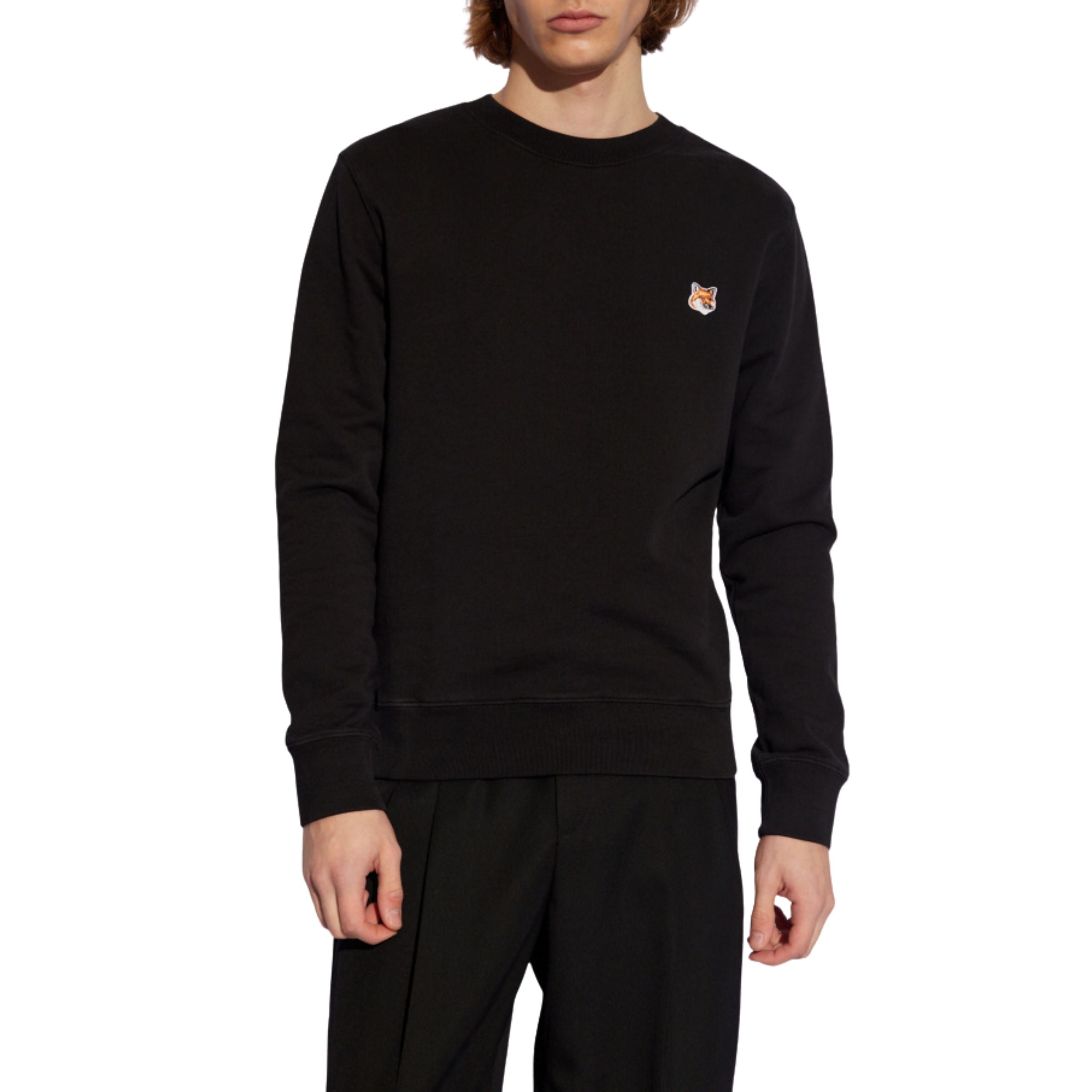 Maison Kitsune Sweater Fox Head Patch Black