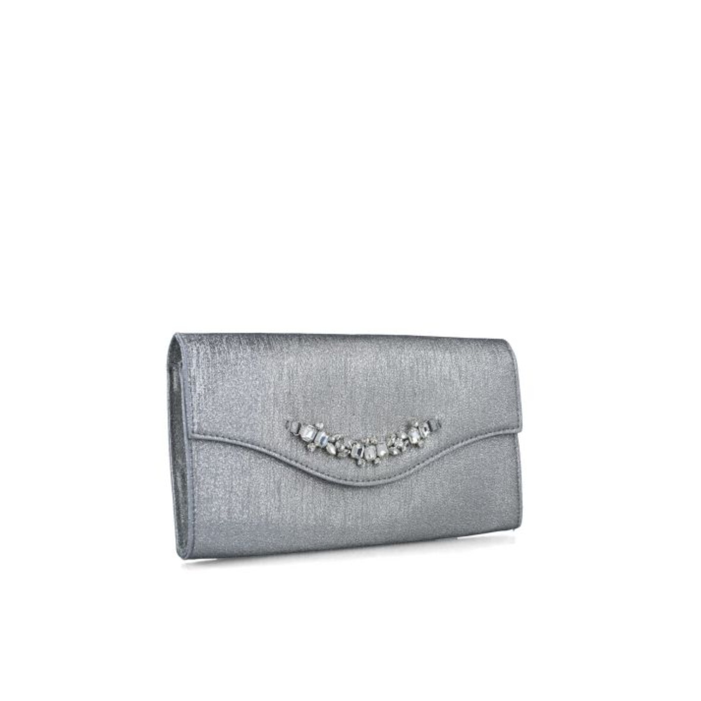 Menbur Bag Clutch Glass Beading Silver