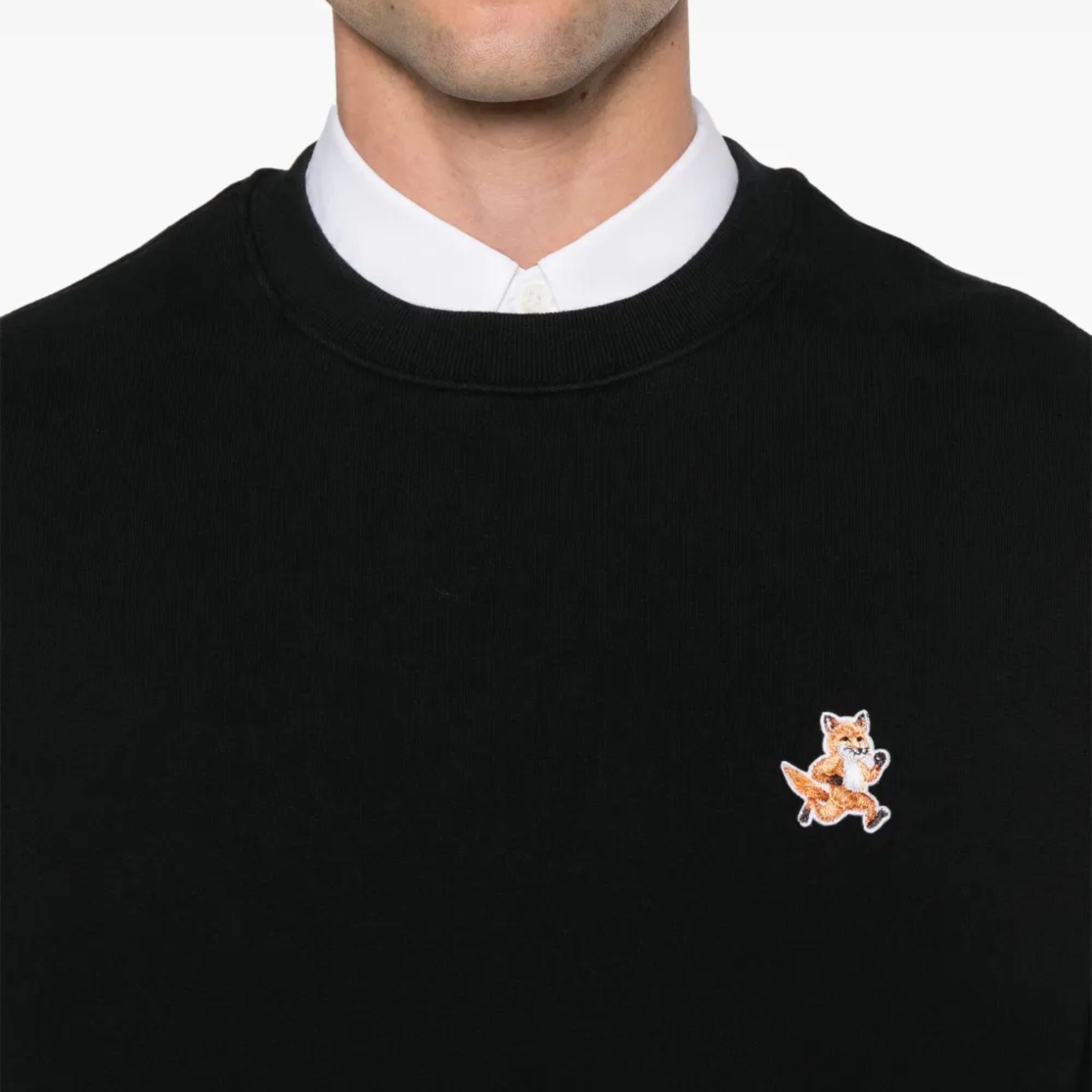 Maison Kitsune Sweater Speedy Fox Patch Black