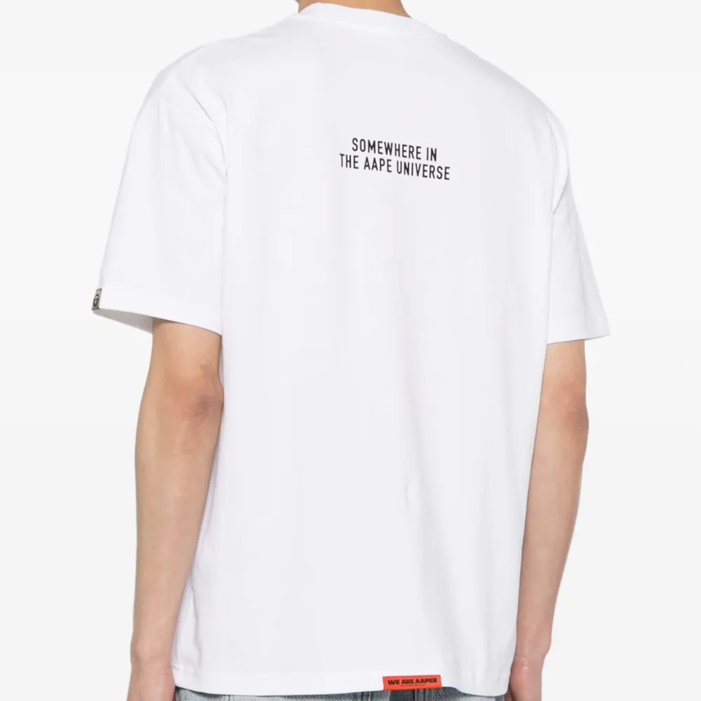 Aape T-Shirt Apes And The Planet Earth White