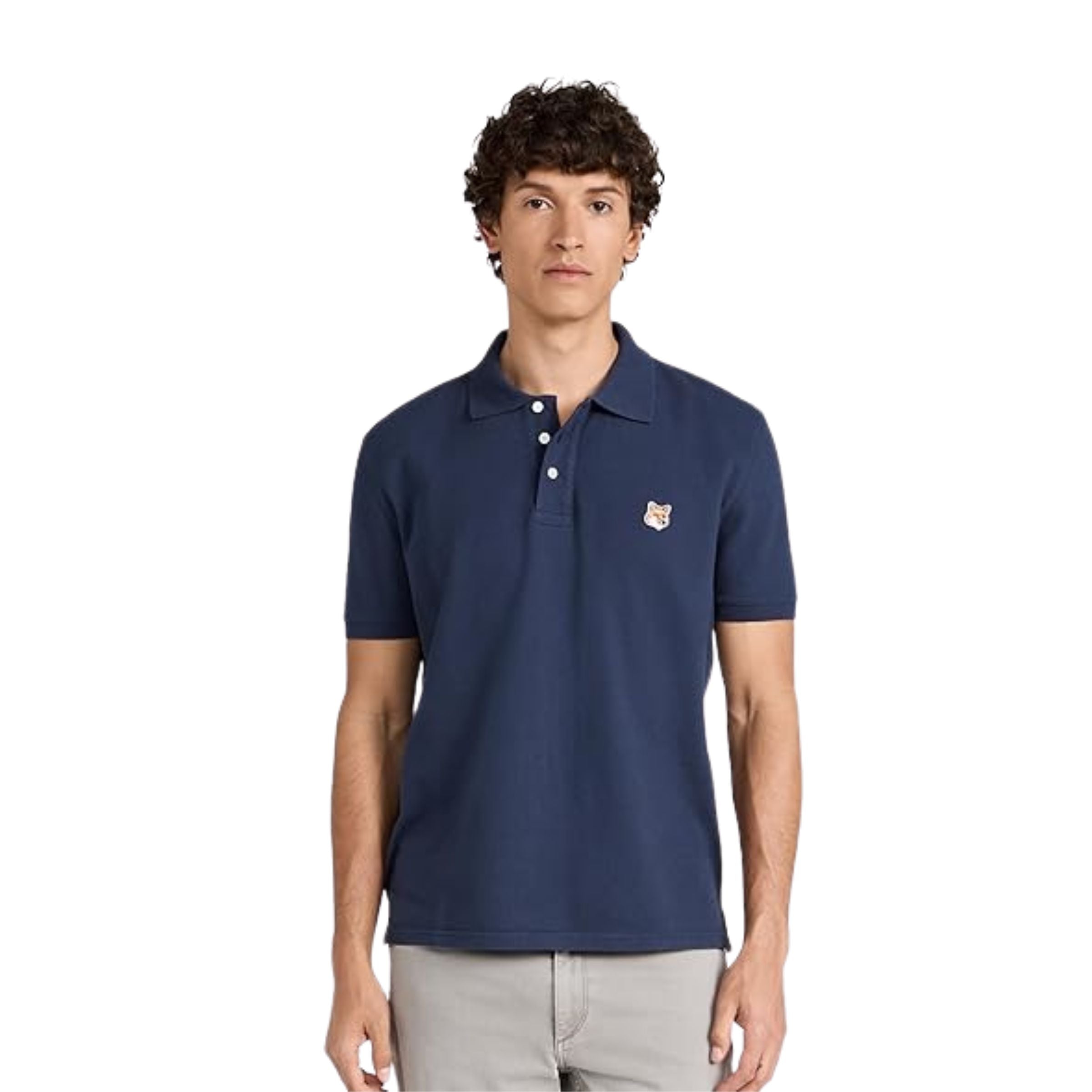 Maison Kitsune Golfer Fox Head Patch Ink Blue