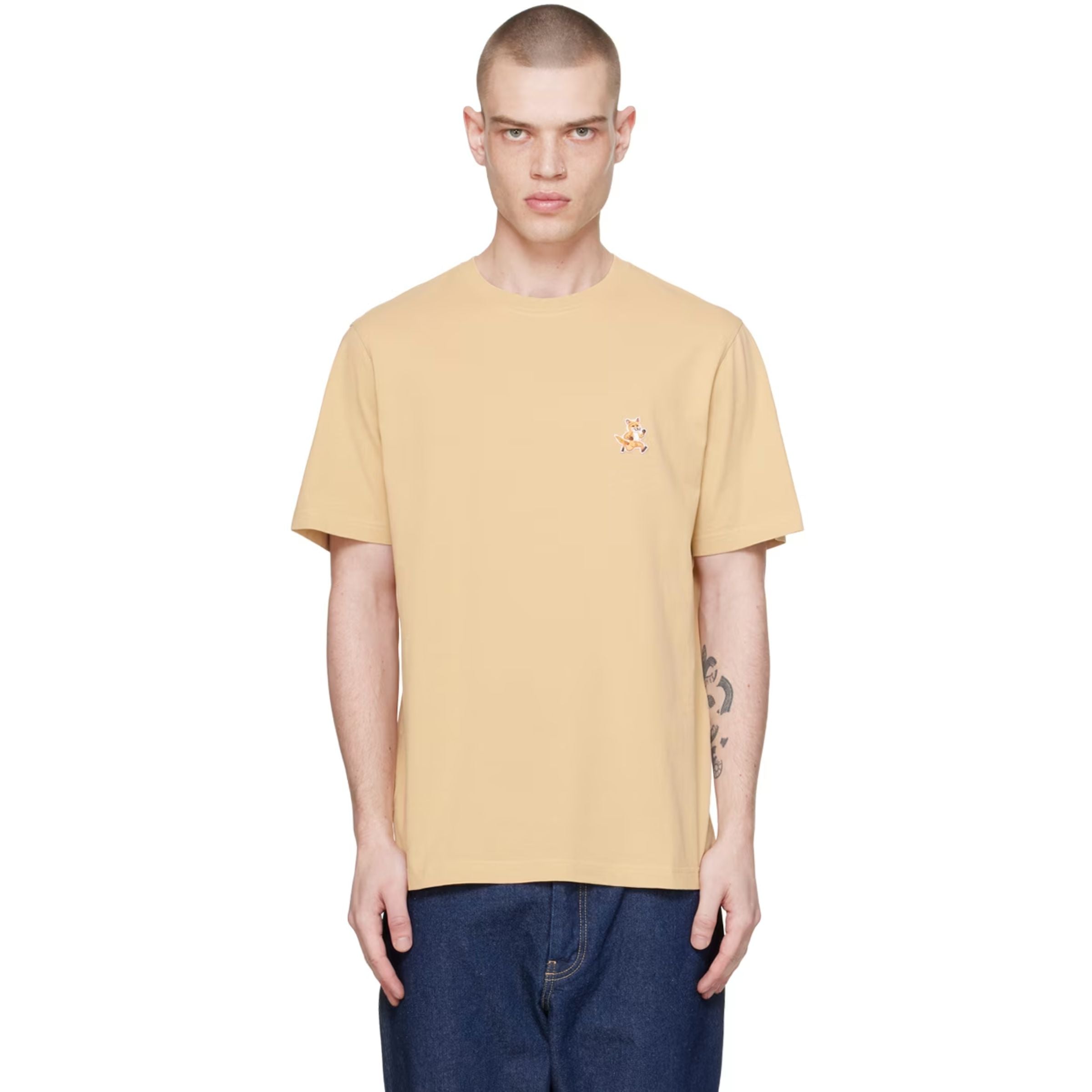 Maison Kitsune T-Shirt Chillax Fox Patch Chamomile