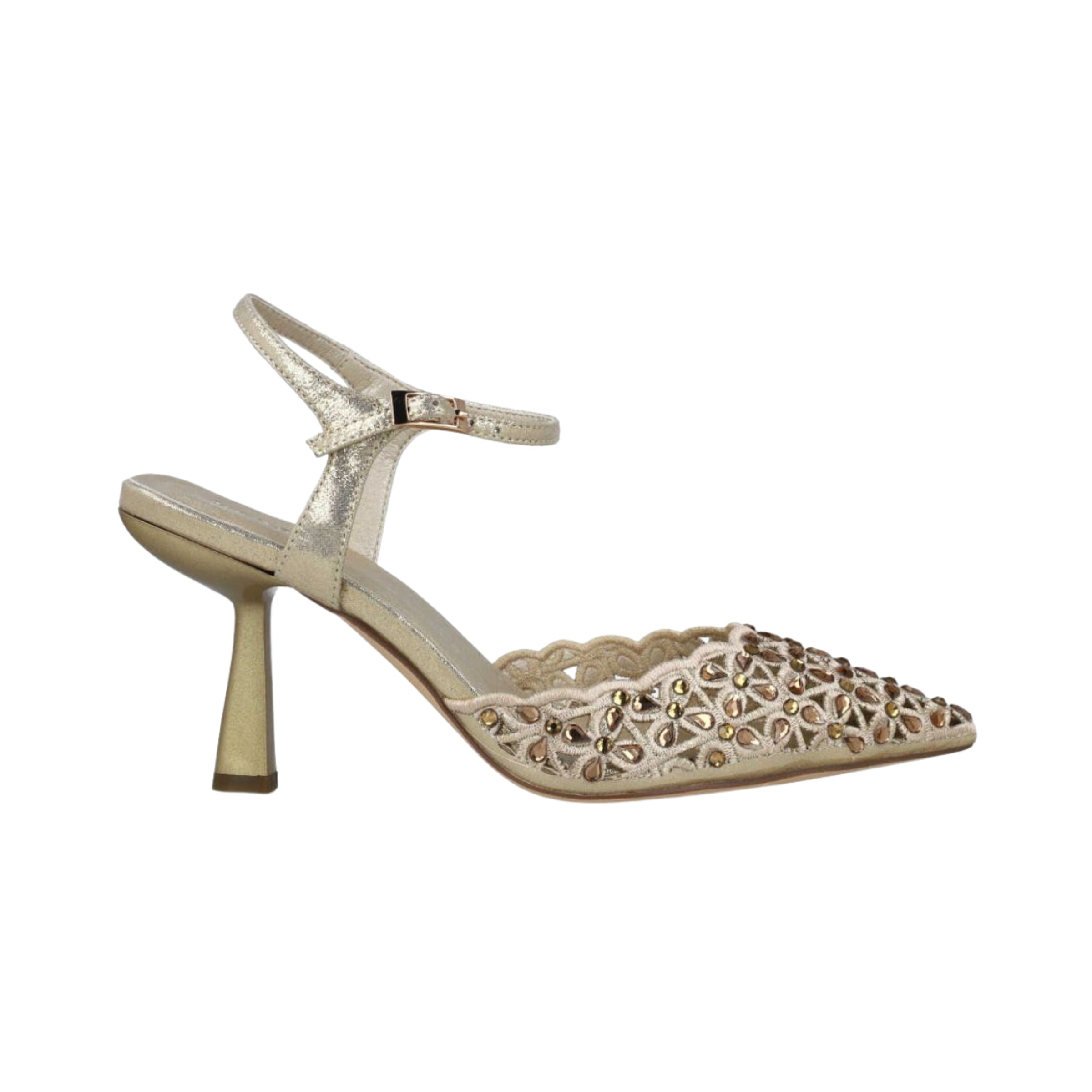 Menbur Heel Mm26 Mid Cutwork Stud Gold