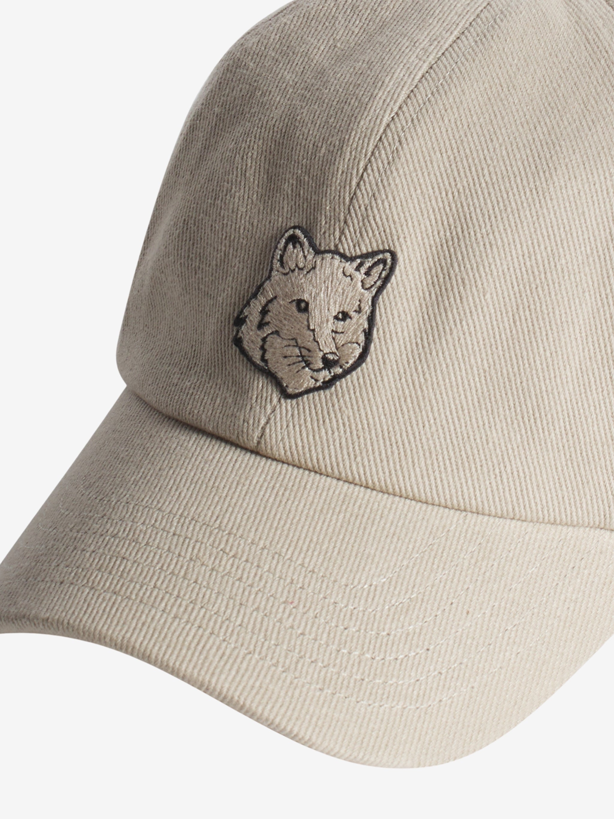Maison Kitsune Cap Fox Head Concrete Beige