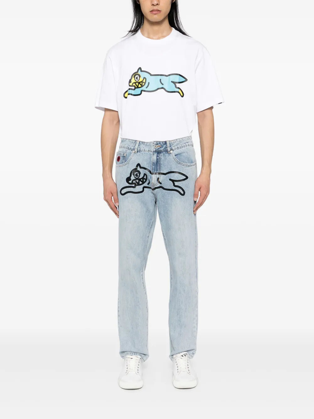 Ice Cream T-Shirt Running Dog White