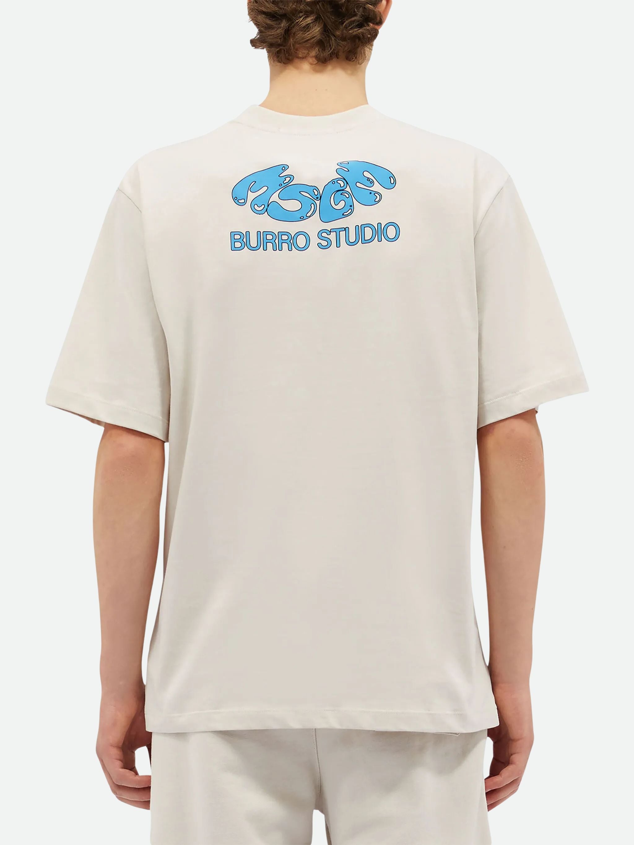 MSGM T-Shirt Drip Earth White