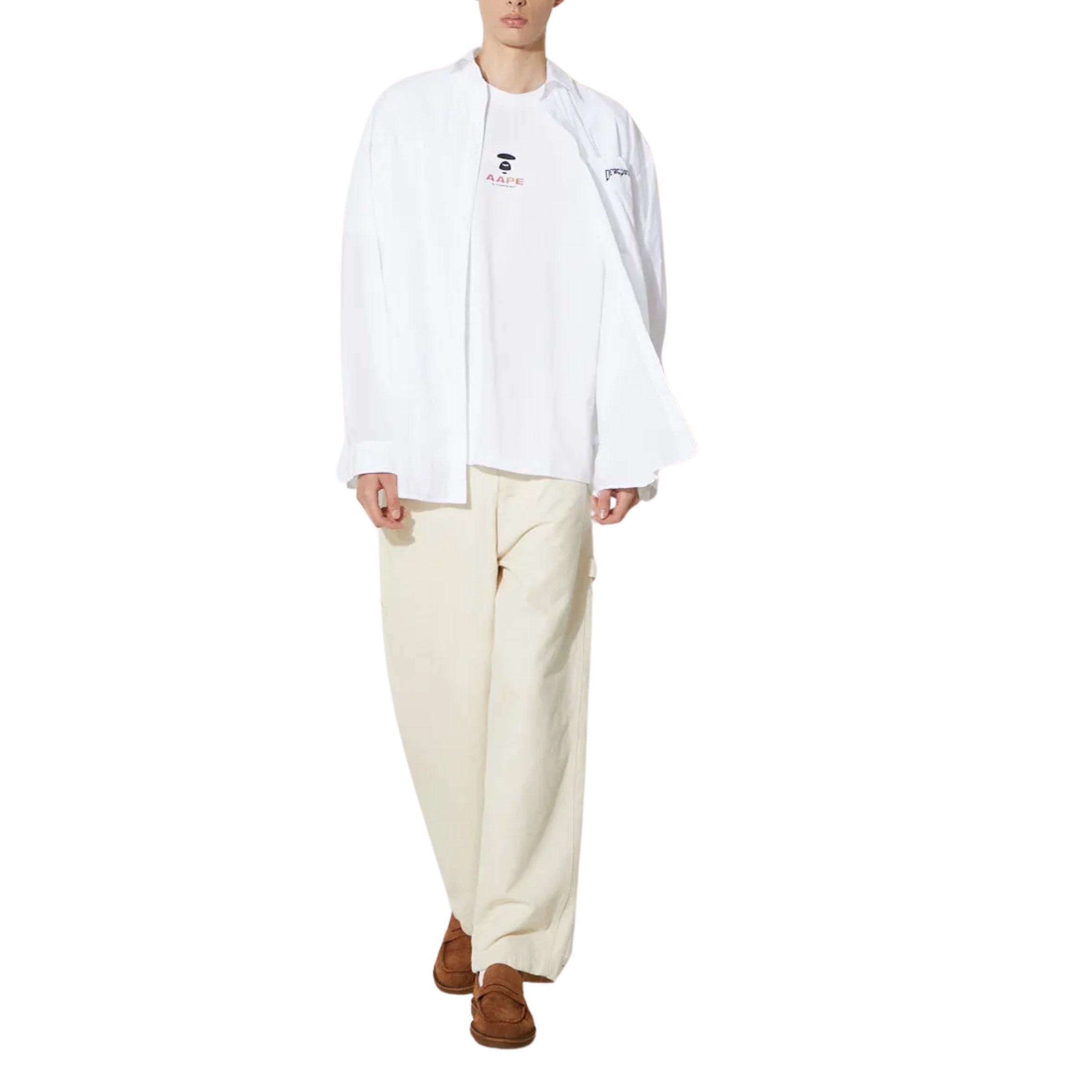 Aape T-Shirt Moon Face Logo White