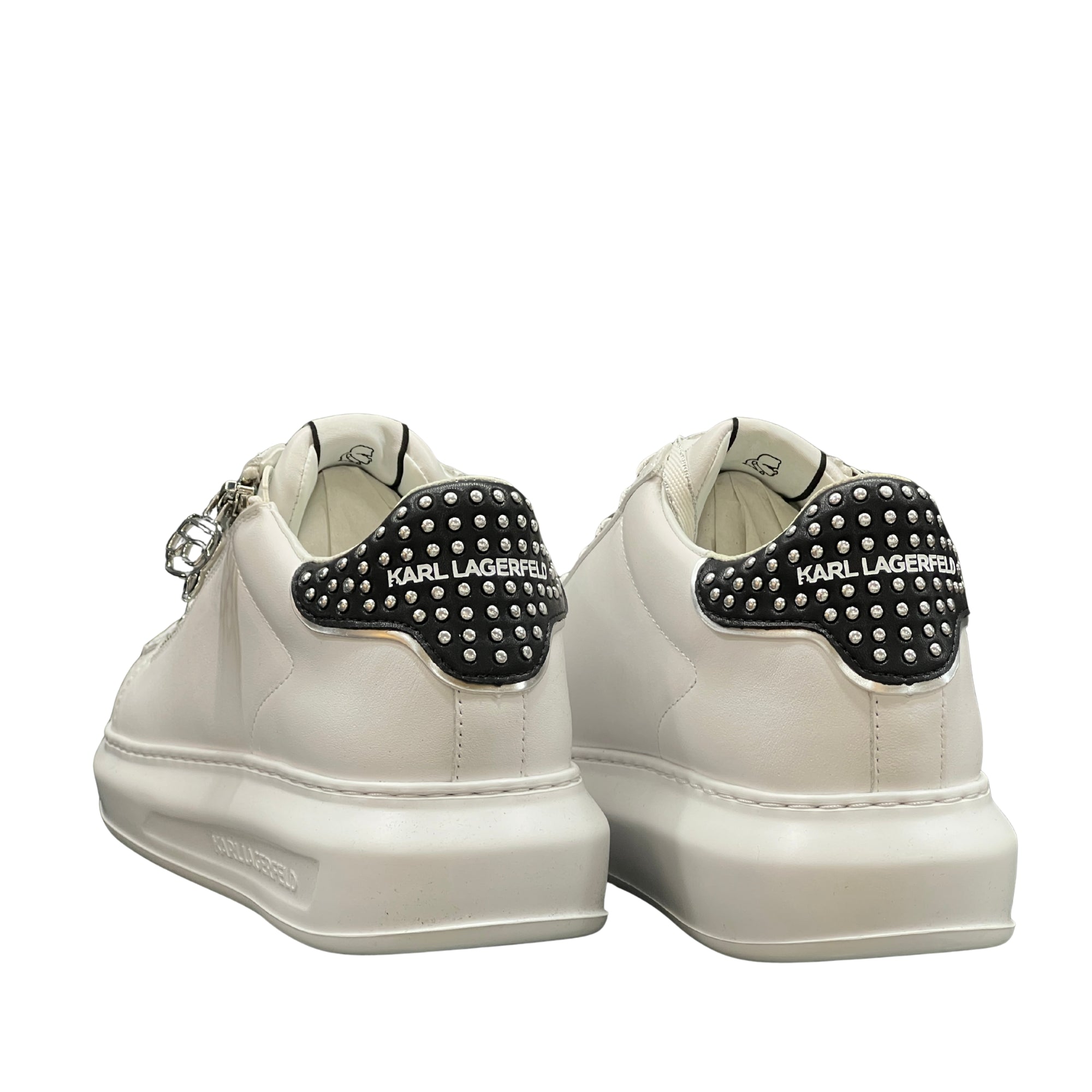 Karl Lagerfeld Ladies Sneaker Kapri Stud Zip White