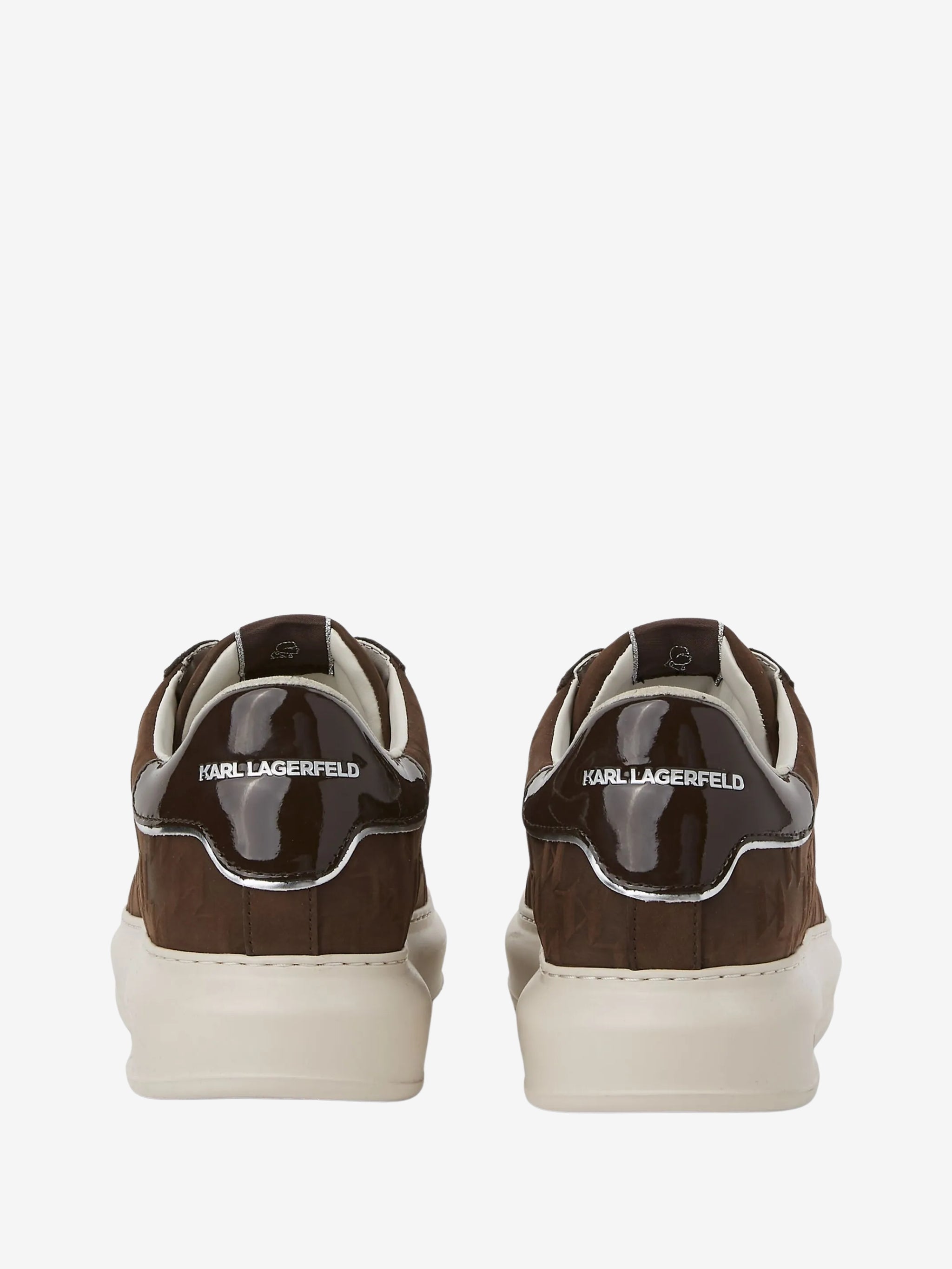 Karl Lagerfeld Sneaker Kl580 Kapri Monogram Emboss Lo Dark Brown Nubuck