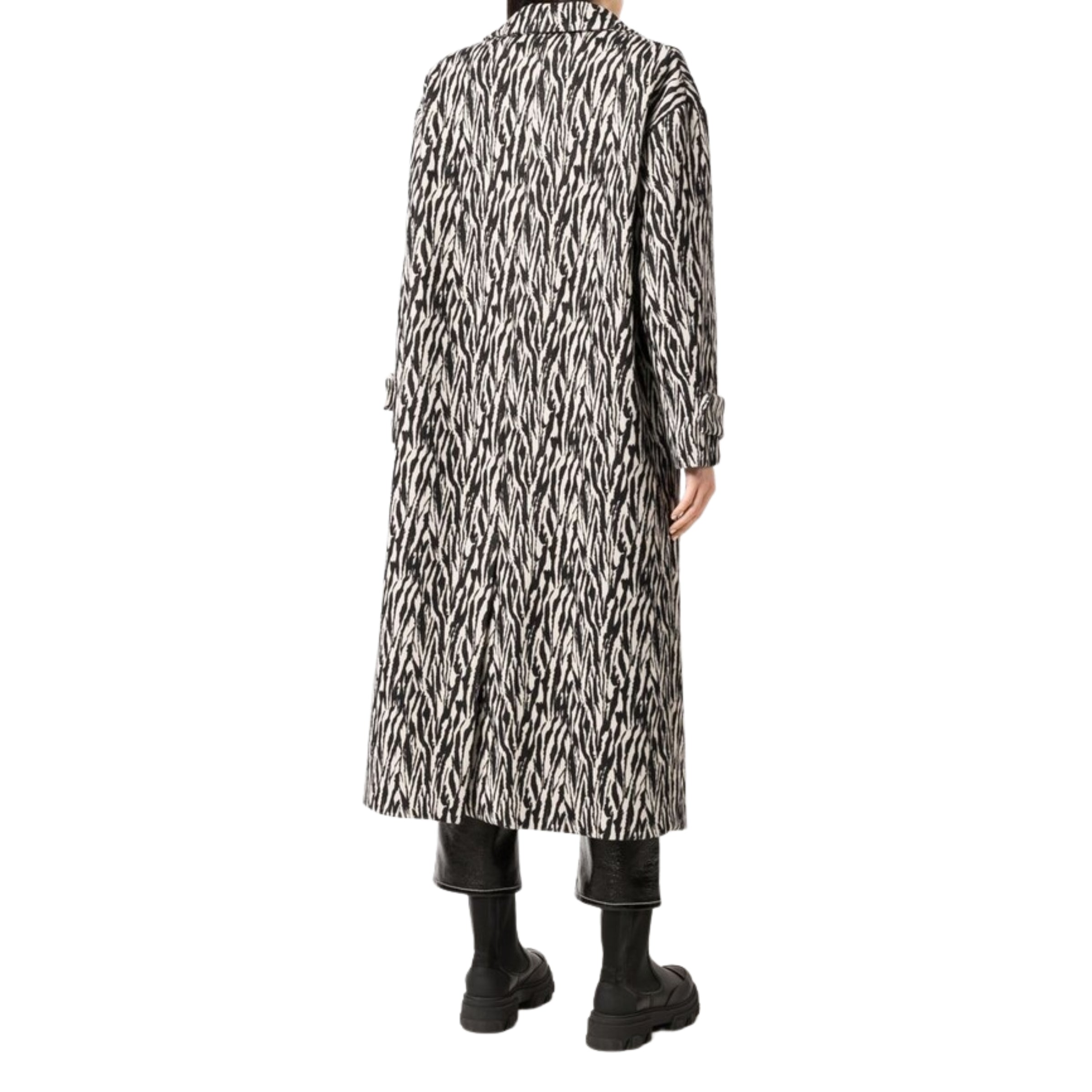 Msgm Coat Printed Black