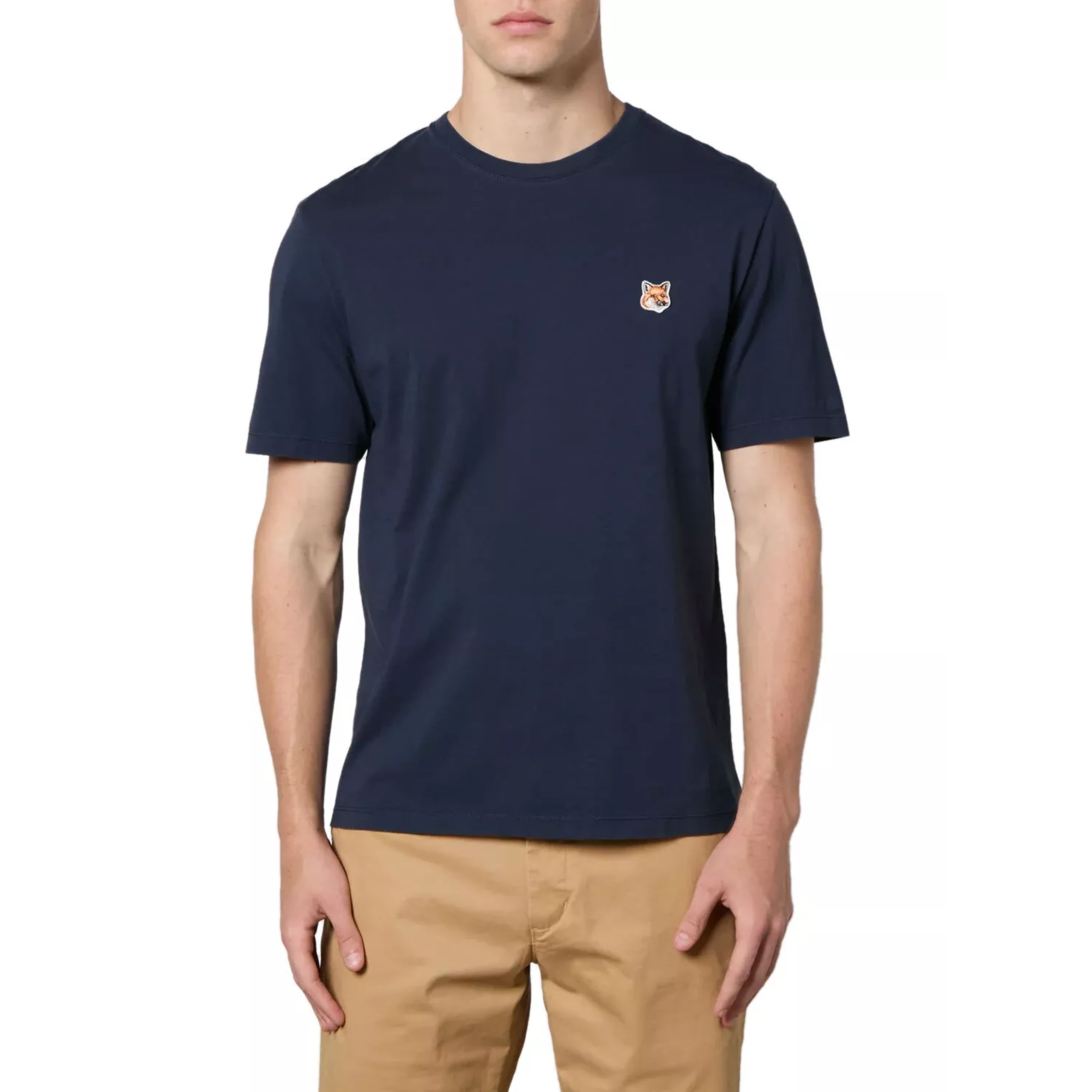 Maison Kitsune T-Shirt Fox Head Patch Ink Blue