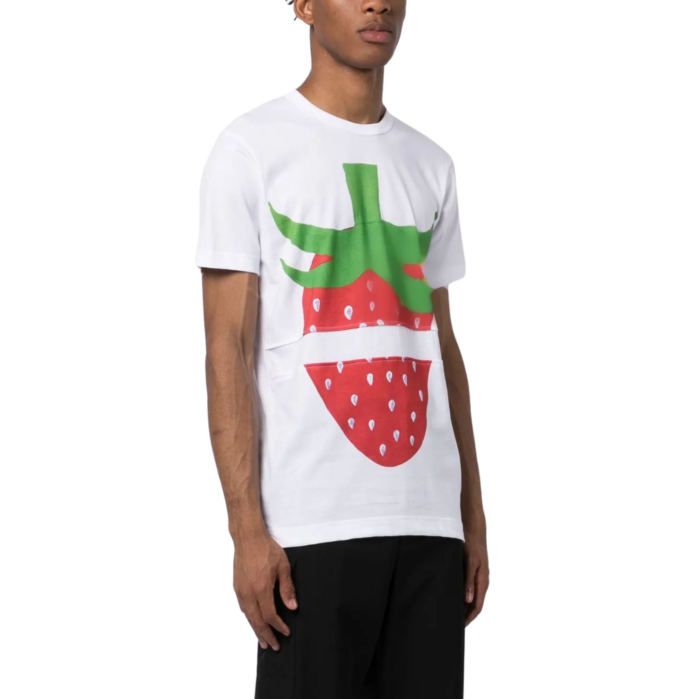 Comme Des Cargons T-Shirt Strawberry White