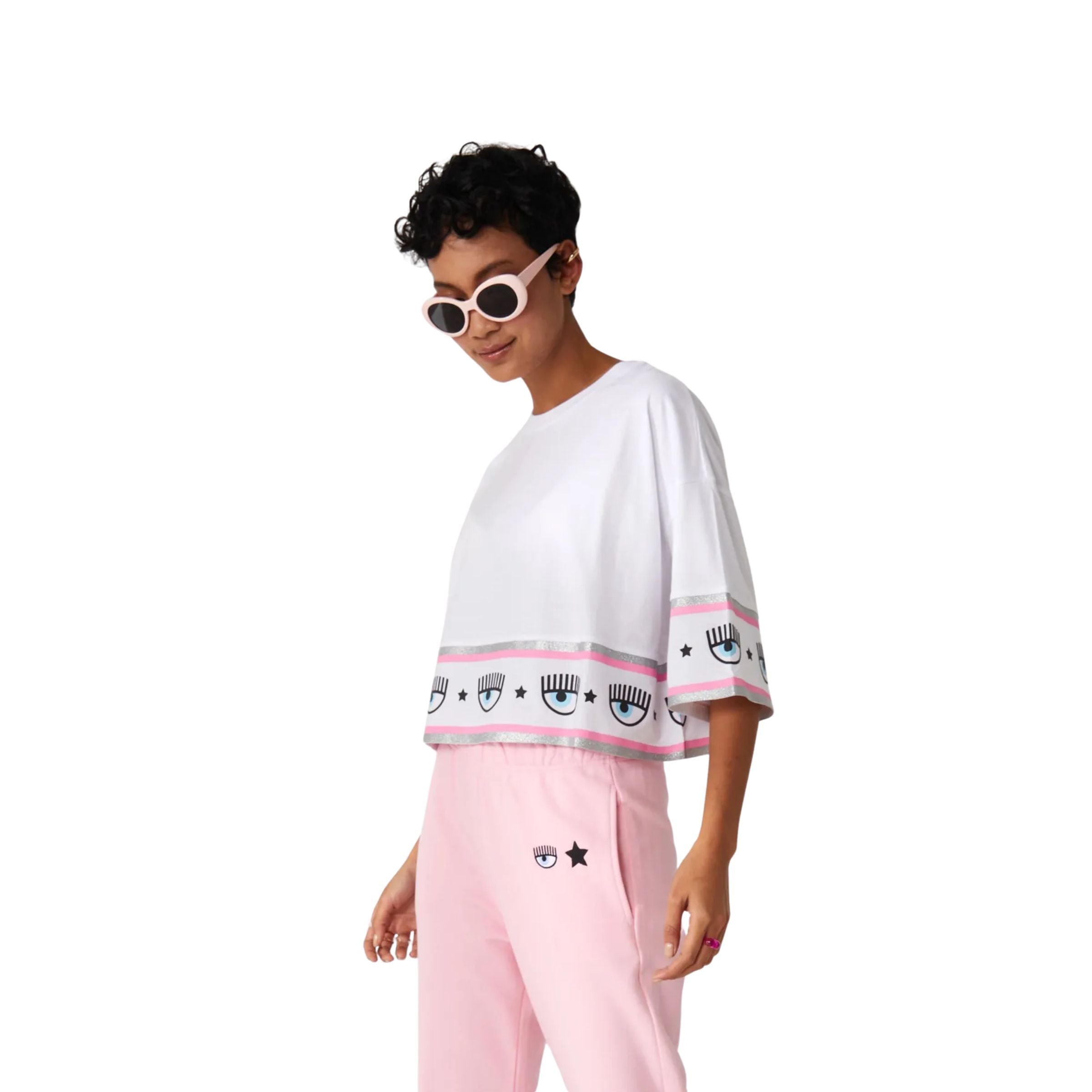 Chiara Ferragni Sweater Ladies Bottom Eyes White