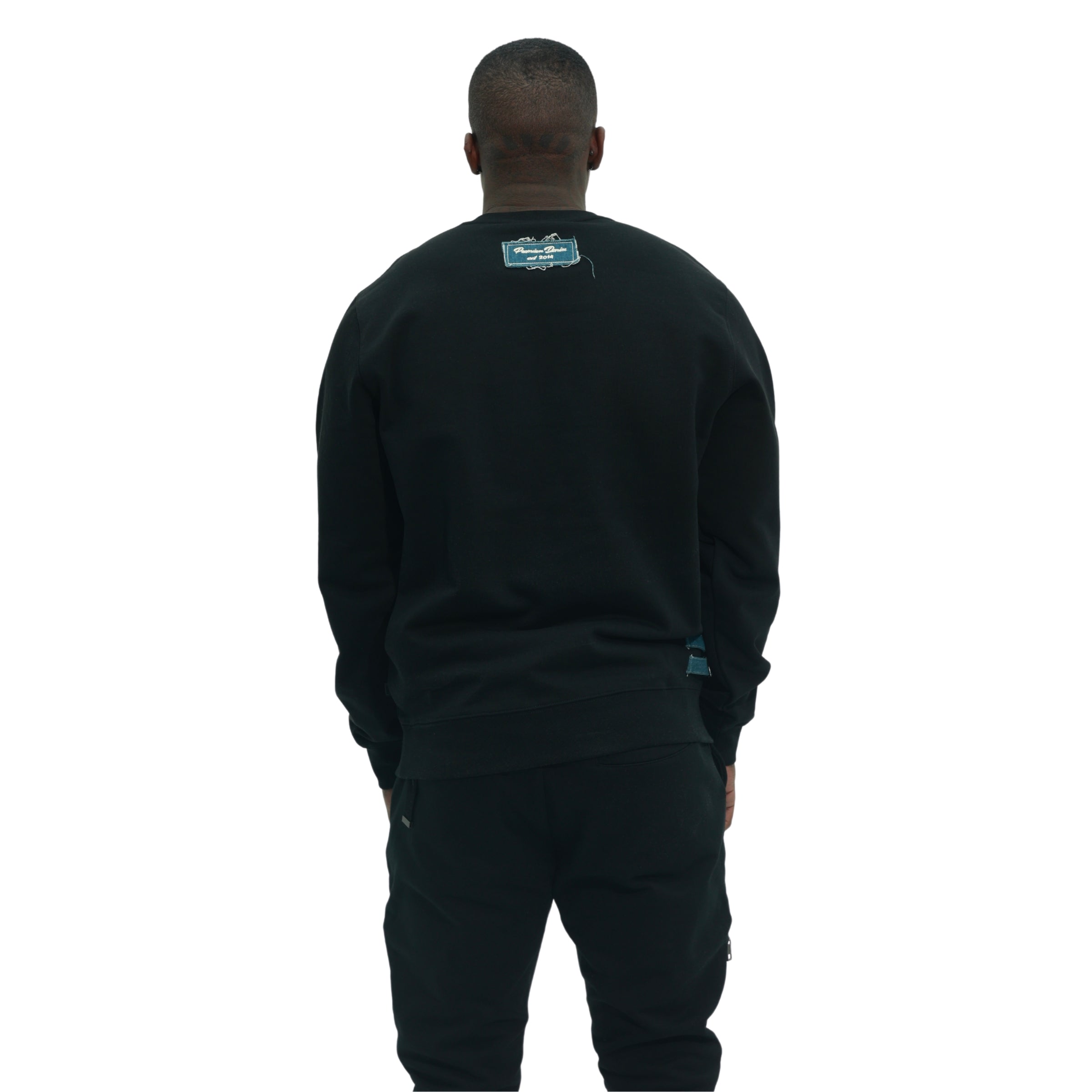 Capone Sweater Denim Patch Logo Black