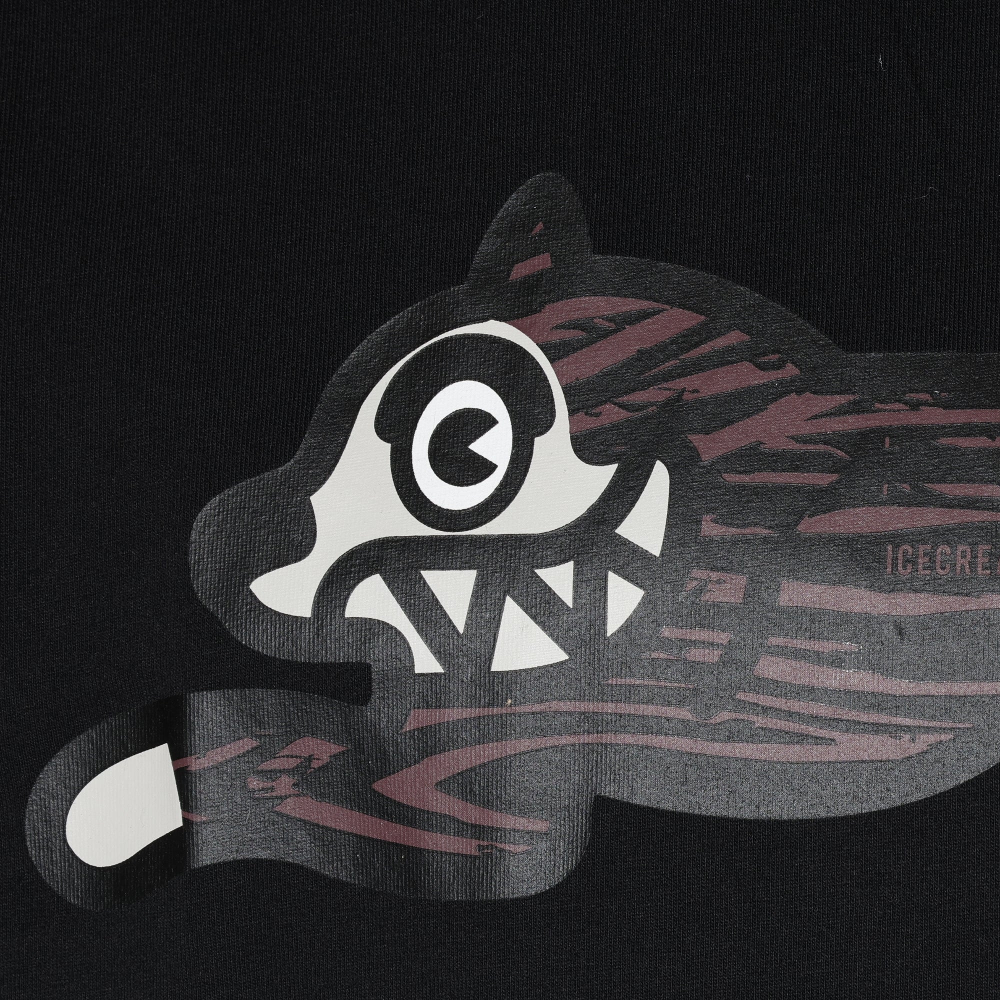 Ice-Cream T-Shirt Running Dog Black