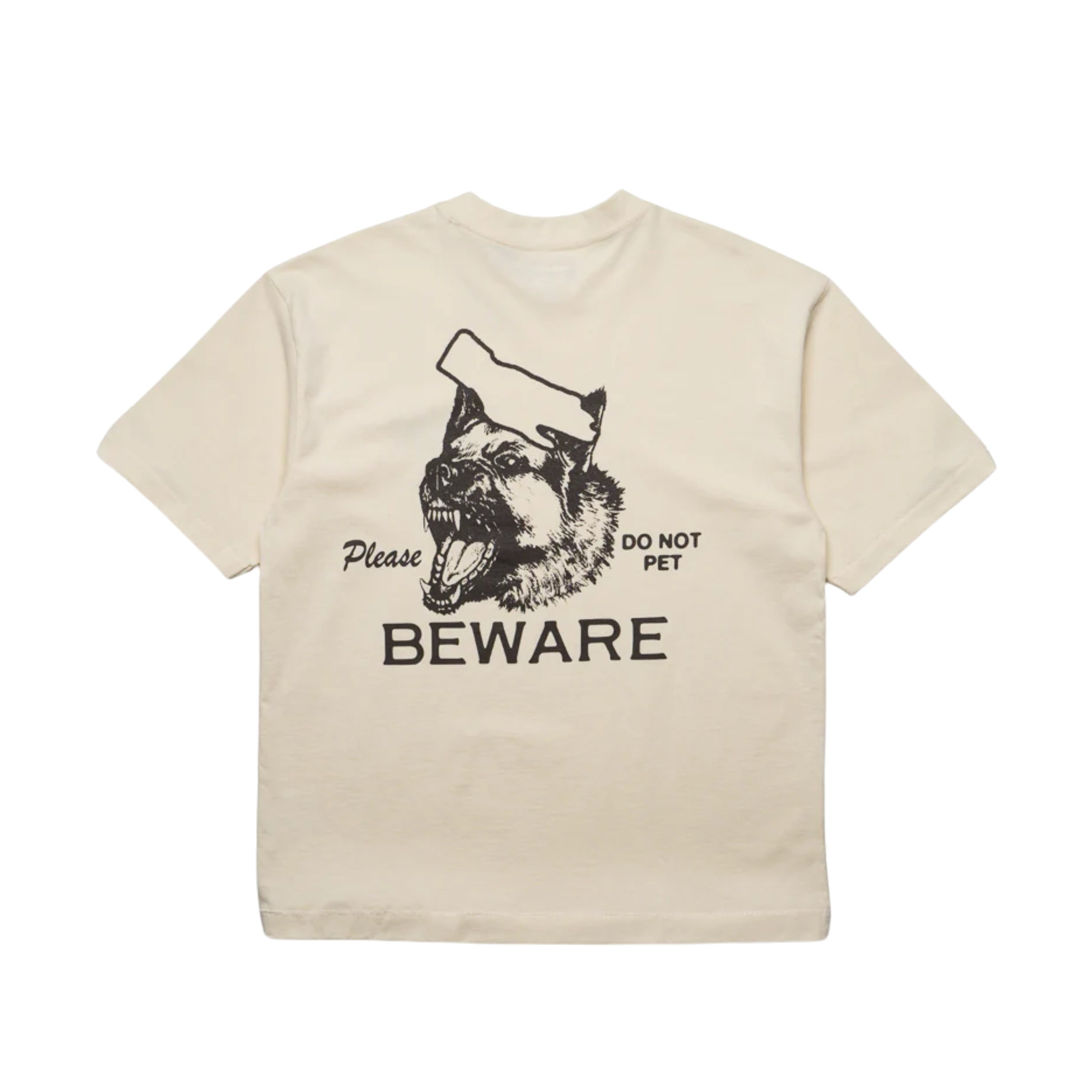 Market T-Shirt Beware Pet Ecru