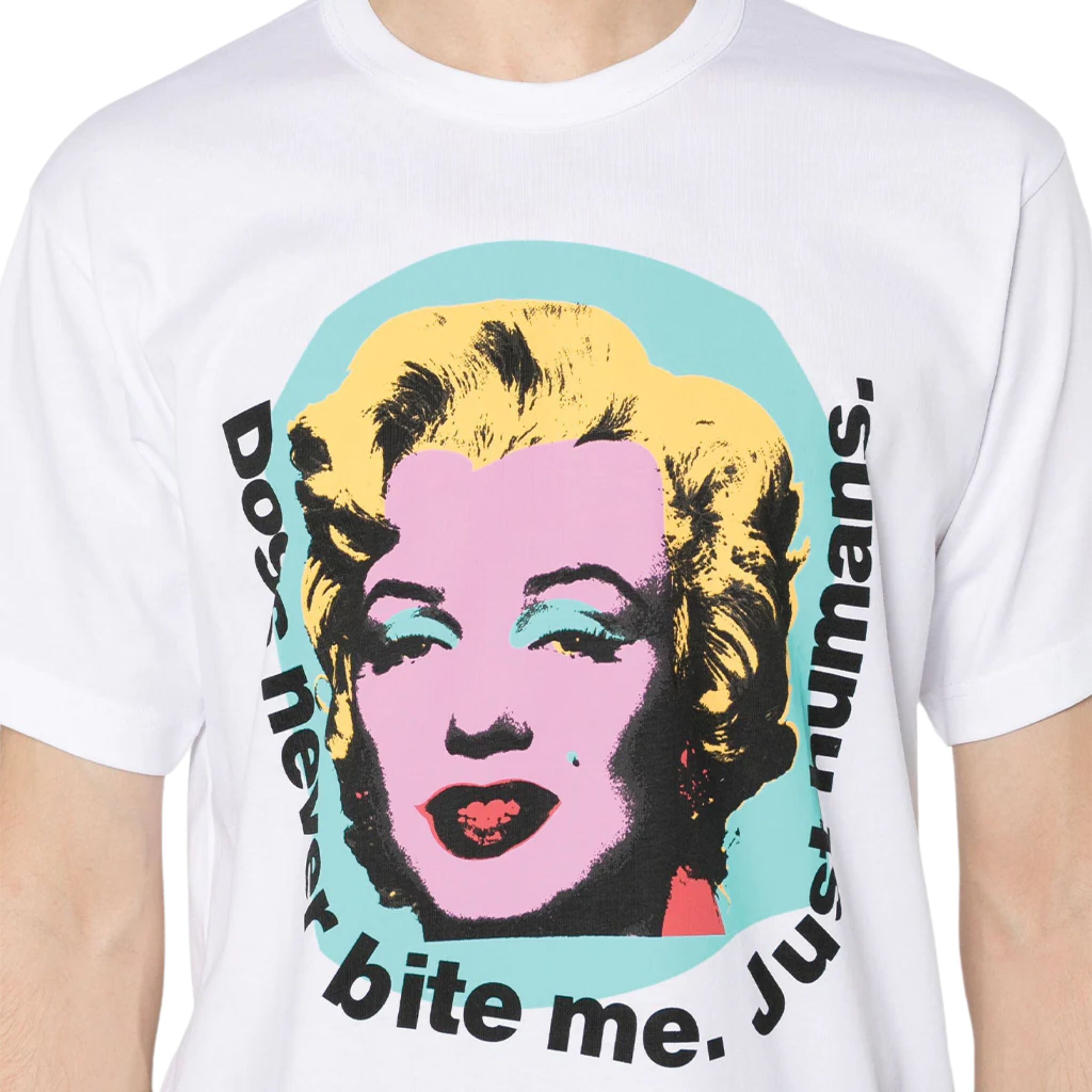 Comme Des Garcons T-Shirt Slogan White
