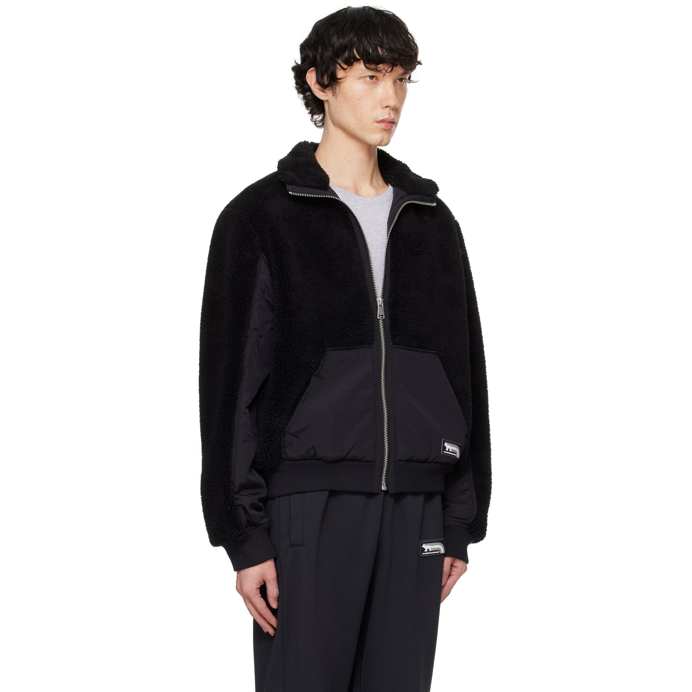 Maison Kitsune Jacket Fleece Flash Fox Black