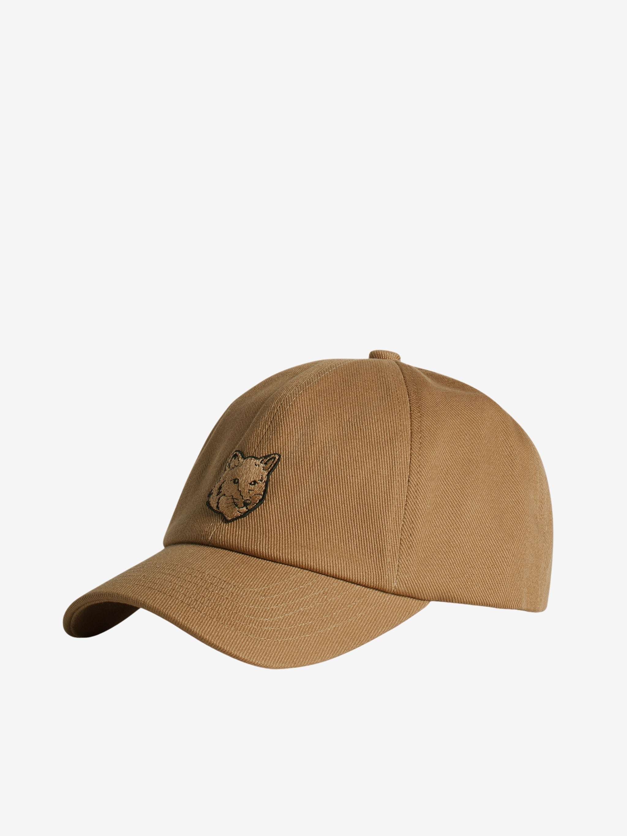 Maison Kitsune Cap Fox Head Canvas Brown