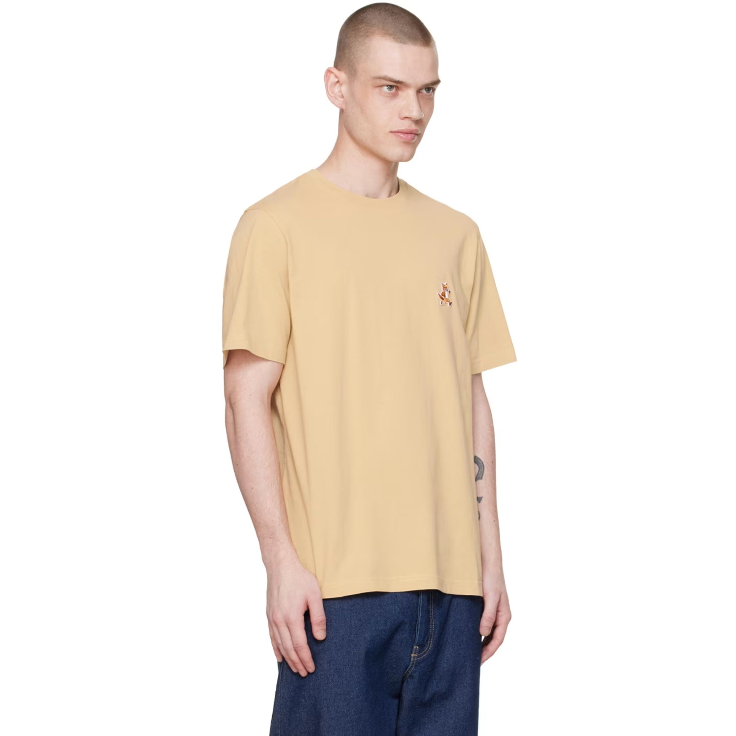 Maison Kitsune T-Shirt Chillax Fox Patch Chamomile