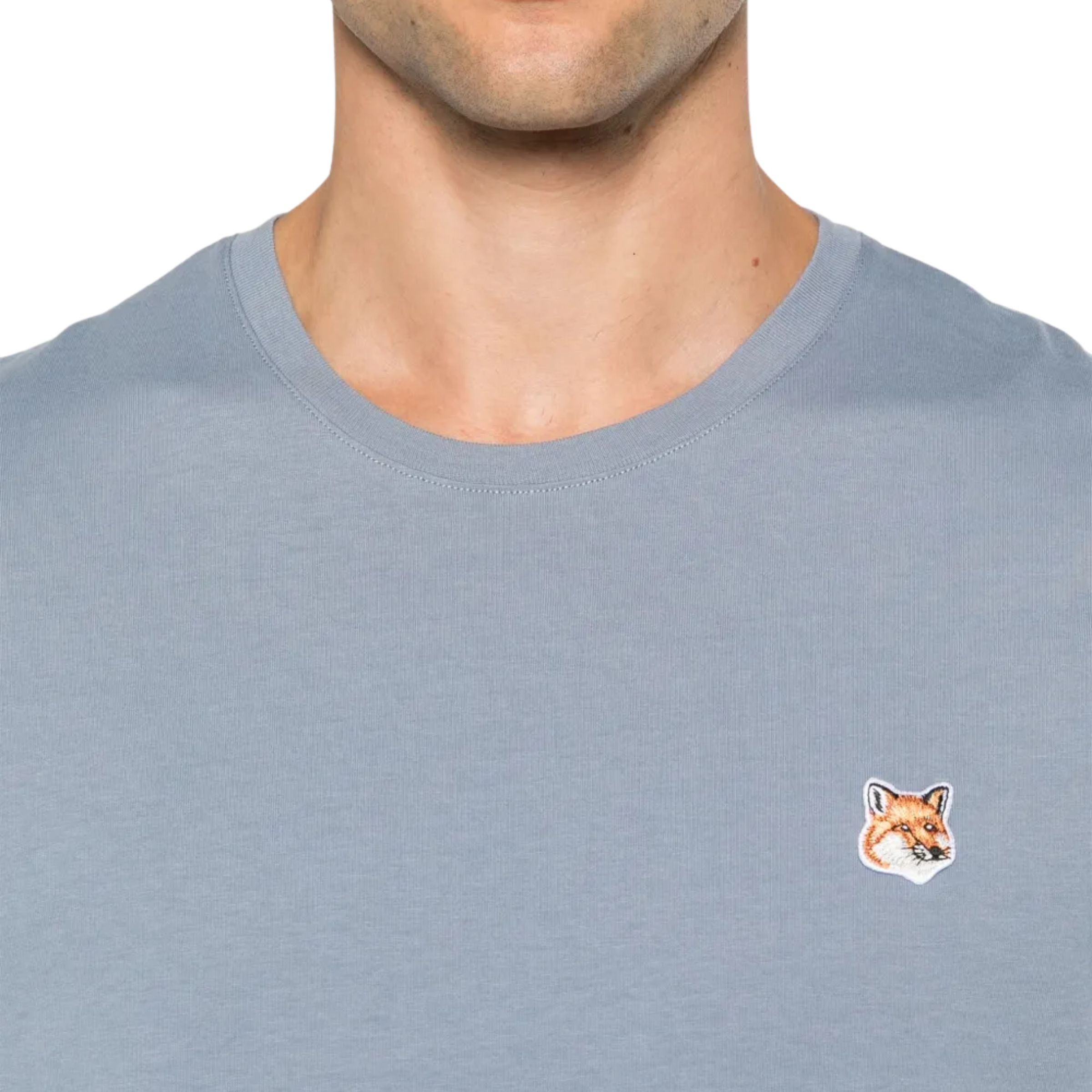 Maison Kitsune T-Shirt Fox Head Patch Moonlight Blue