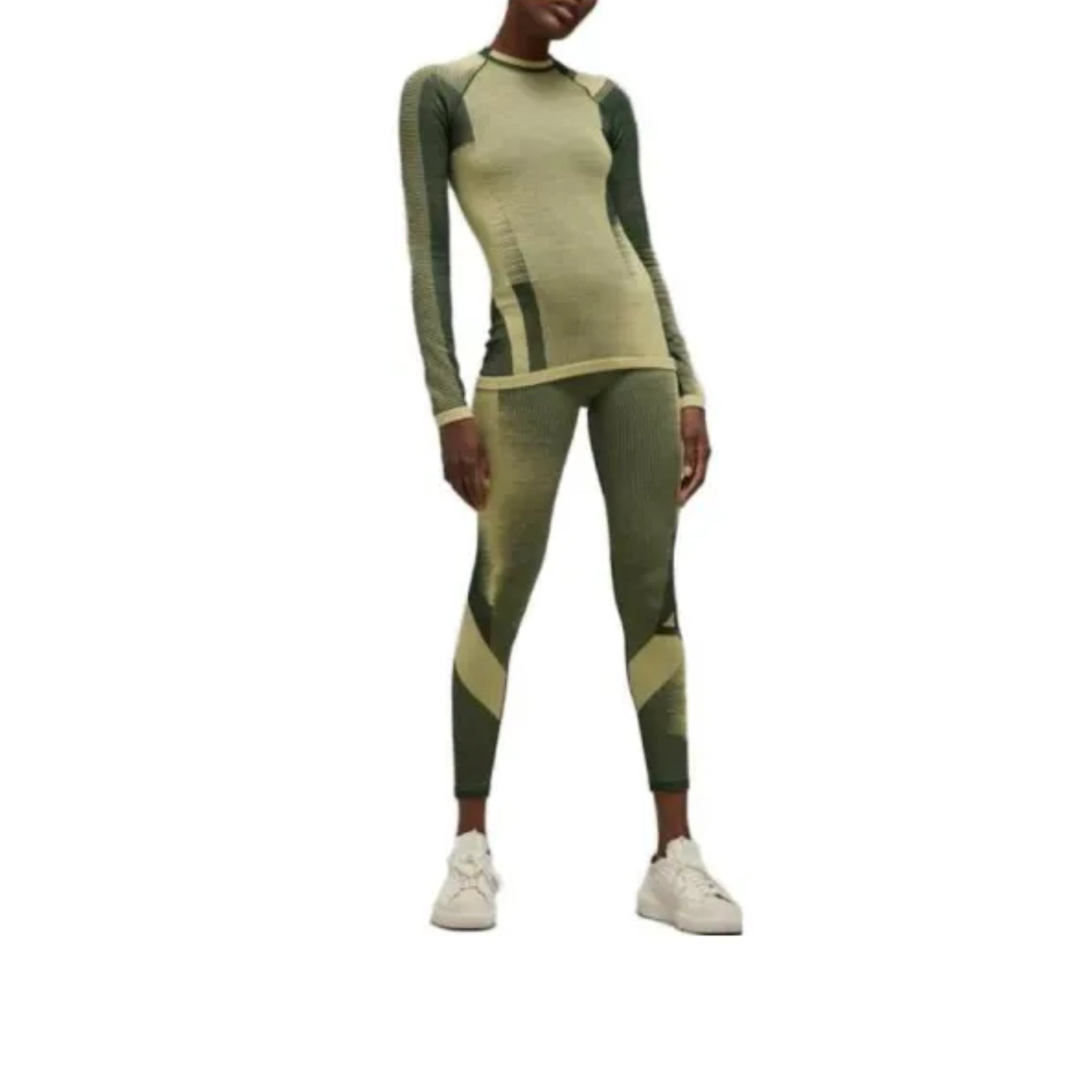 Y-3 T-Shirt Ladies L/S Two-Tone Blay-Greene