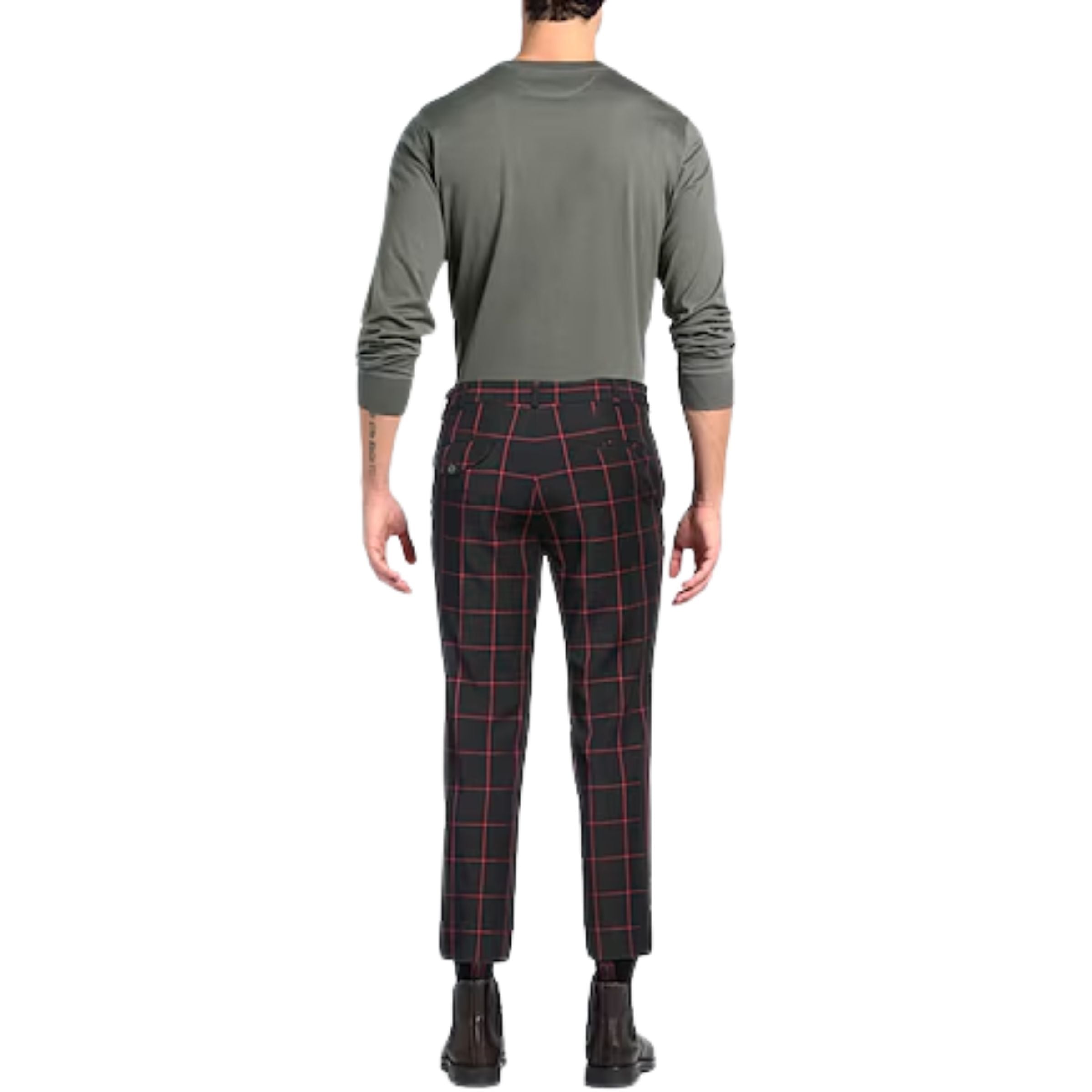 Comme Des Garcons Pants Window Pane Black-Red