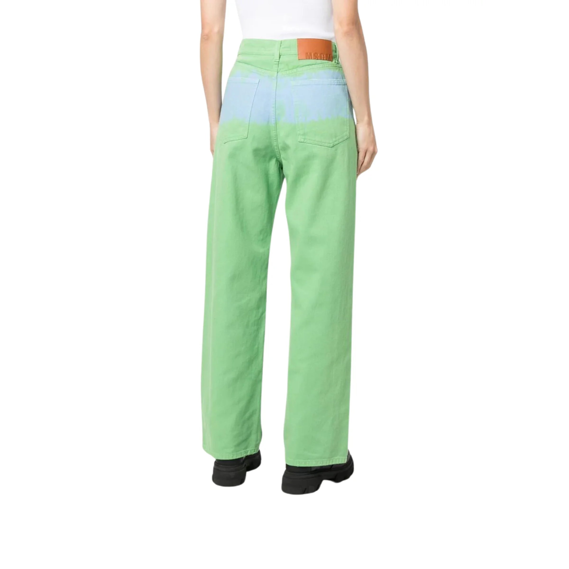 Msgm Jeans Two Tone Green-Blue