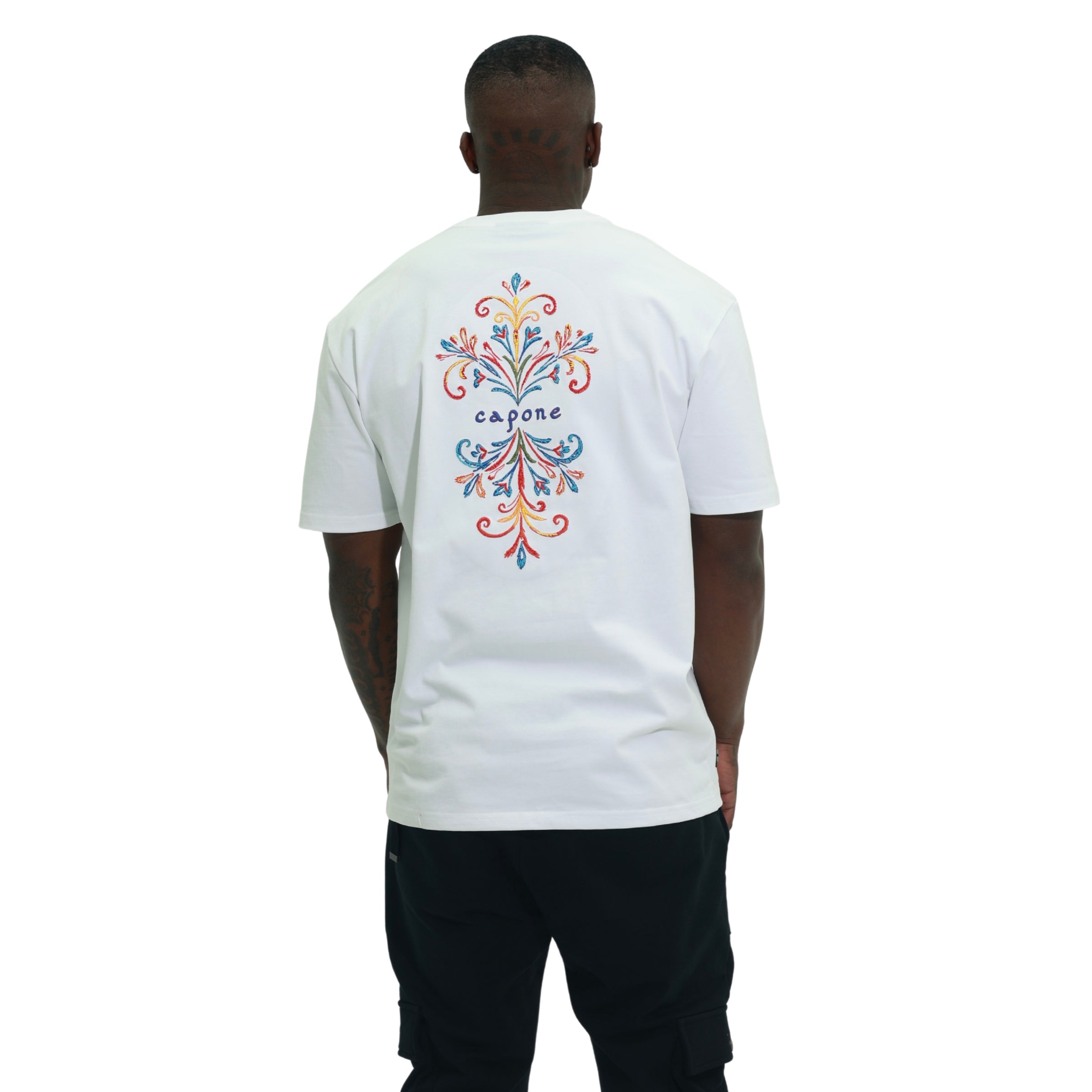 Capone T-Shirt Upside Down Double Floral White