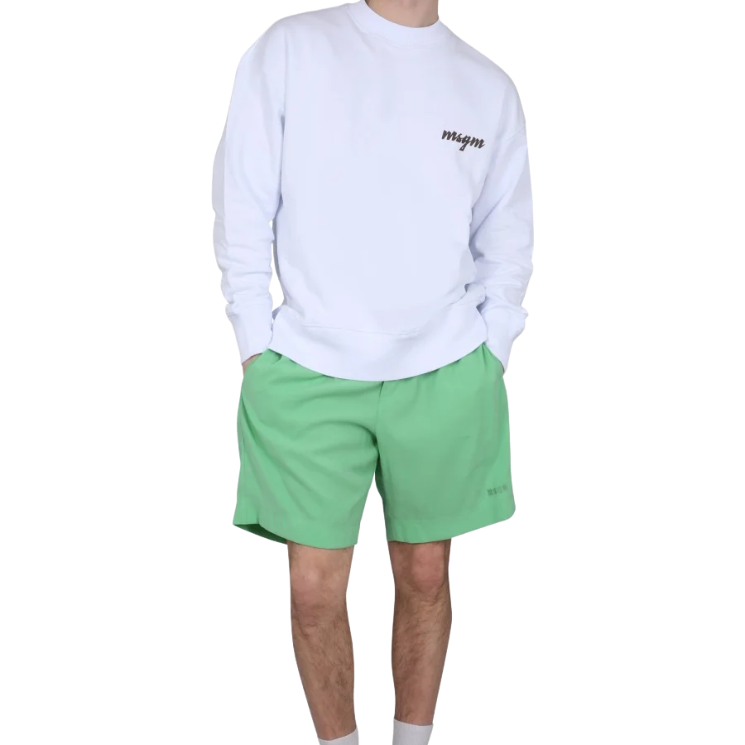 Msgm Sweater Logo Black-White