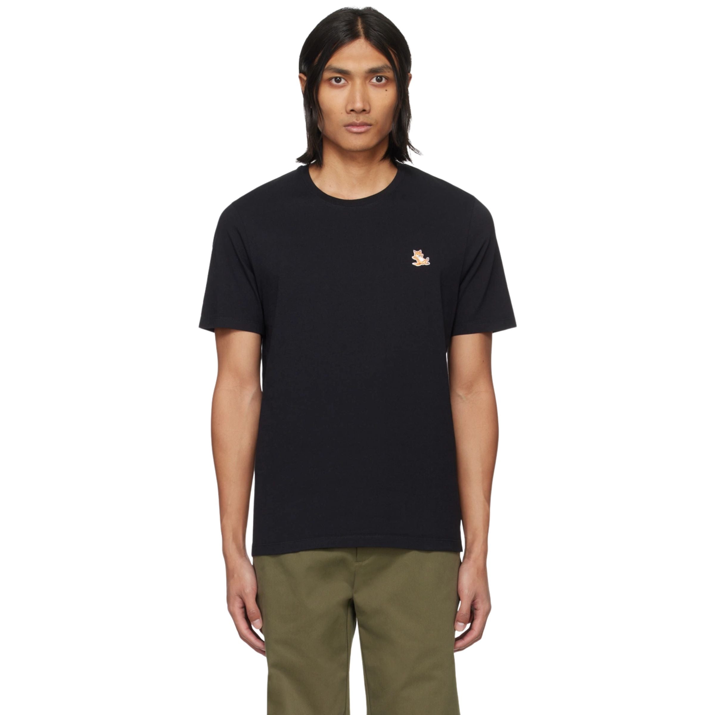 Maison Kitsune T-Shirt Chillax Fox Patch Black