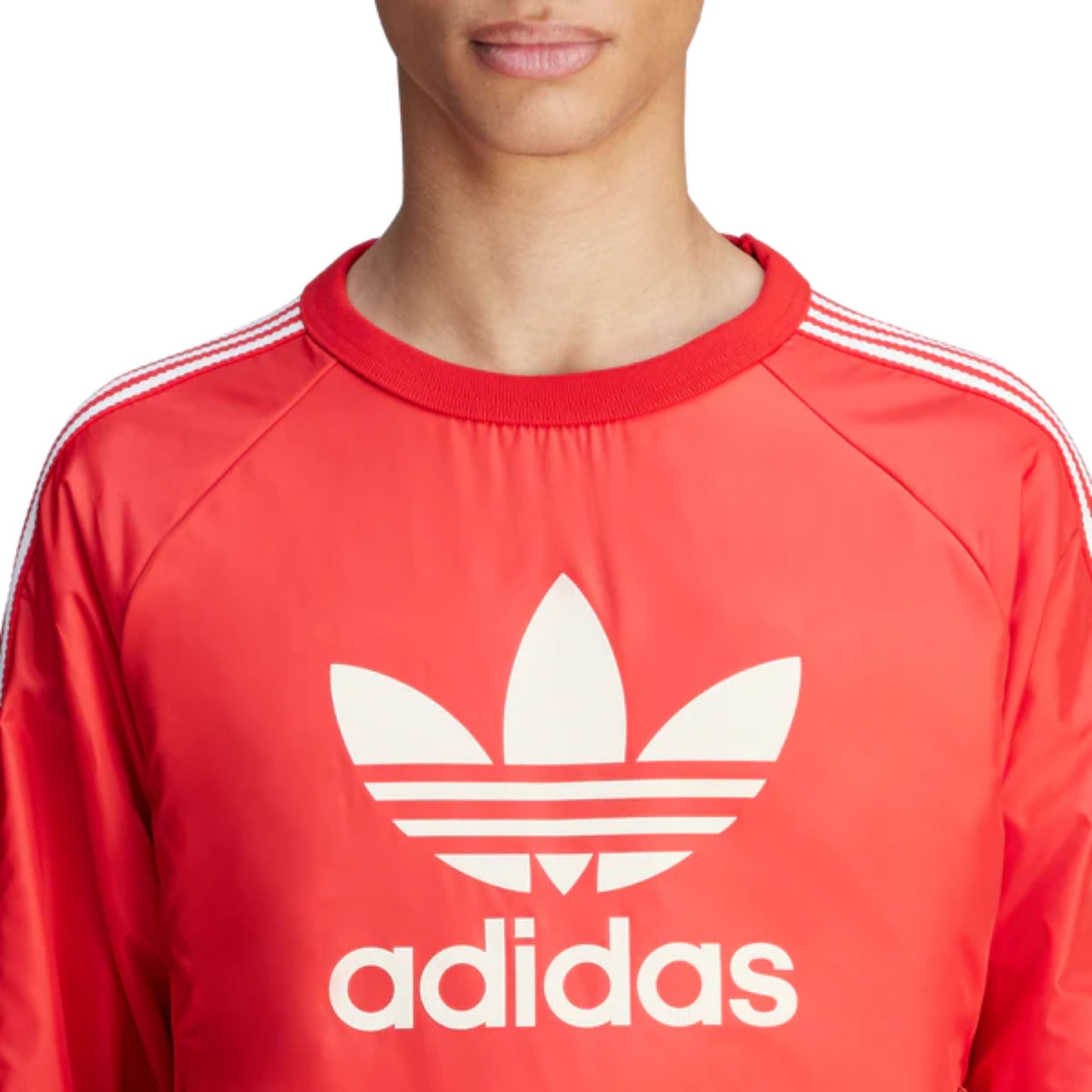 Adidas T-Shirt Long Sleeve Nylon Logo Red