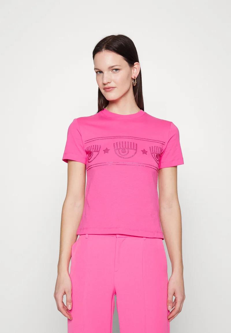 Chiara Ferragni Crew Maxi Logo Mania Pink